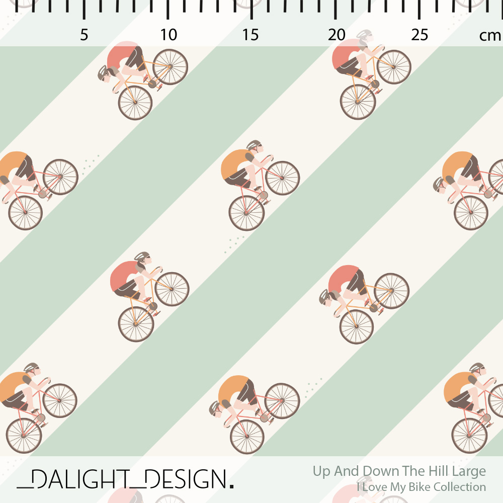 Bio Stoff  - Up and Down The Hill Large - DalightDesign, mint, Fahrzeug, Streifen