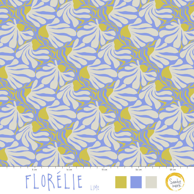 Bio Stoff - Florelie Lime von Sanktwerk in bunt
