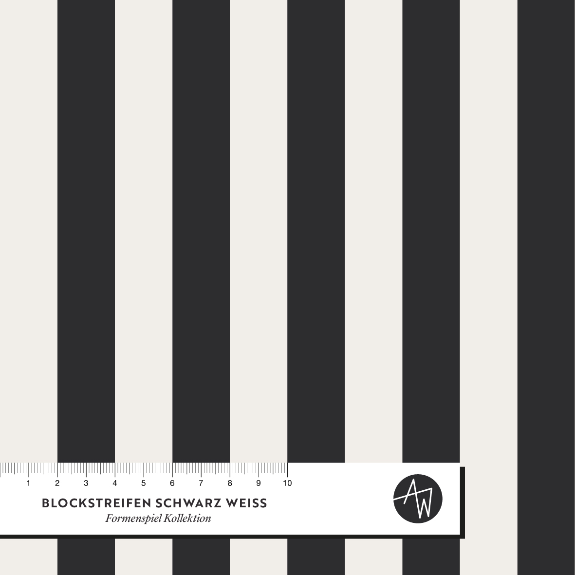 Bio Stoff - Formenspiel Blockstreifen Schwarz Weiss von Alexandra Weise in schwarz und weiß