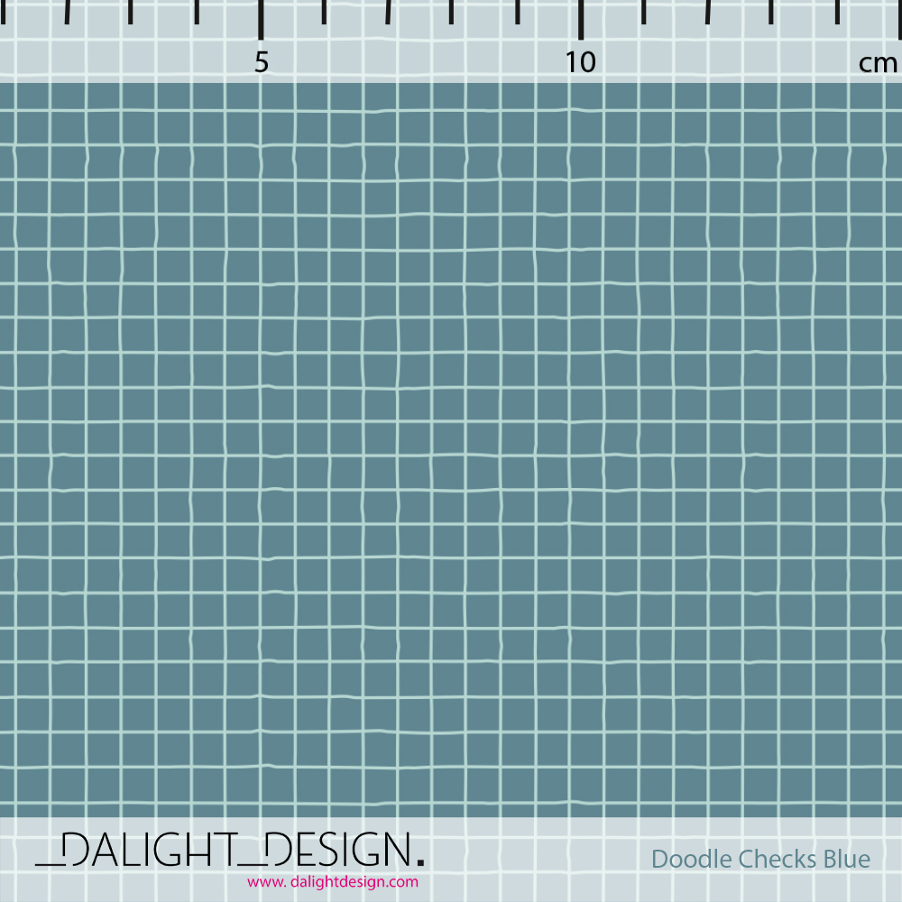 Bio Webware Stoff - Doodle Checks Blue - DalightDesign, blau, Kariert, 100% Bio-Baumwolle Bio Webware Stoff - Doodle Checks Blue - DalightDesign, blau, Kariert, 100% Bio-Baumwolle