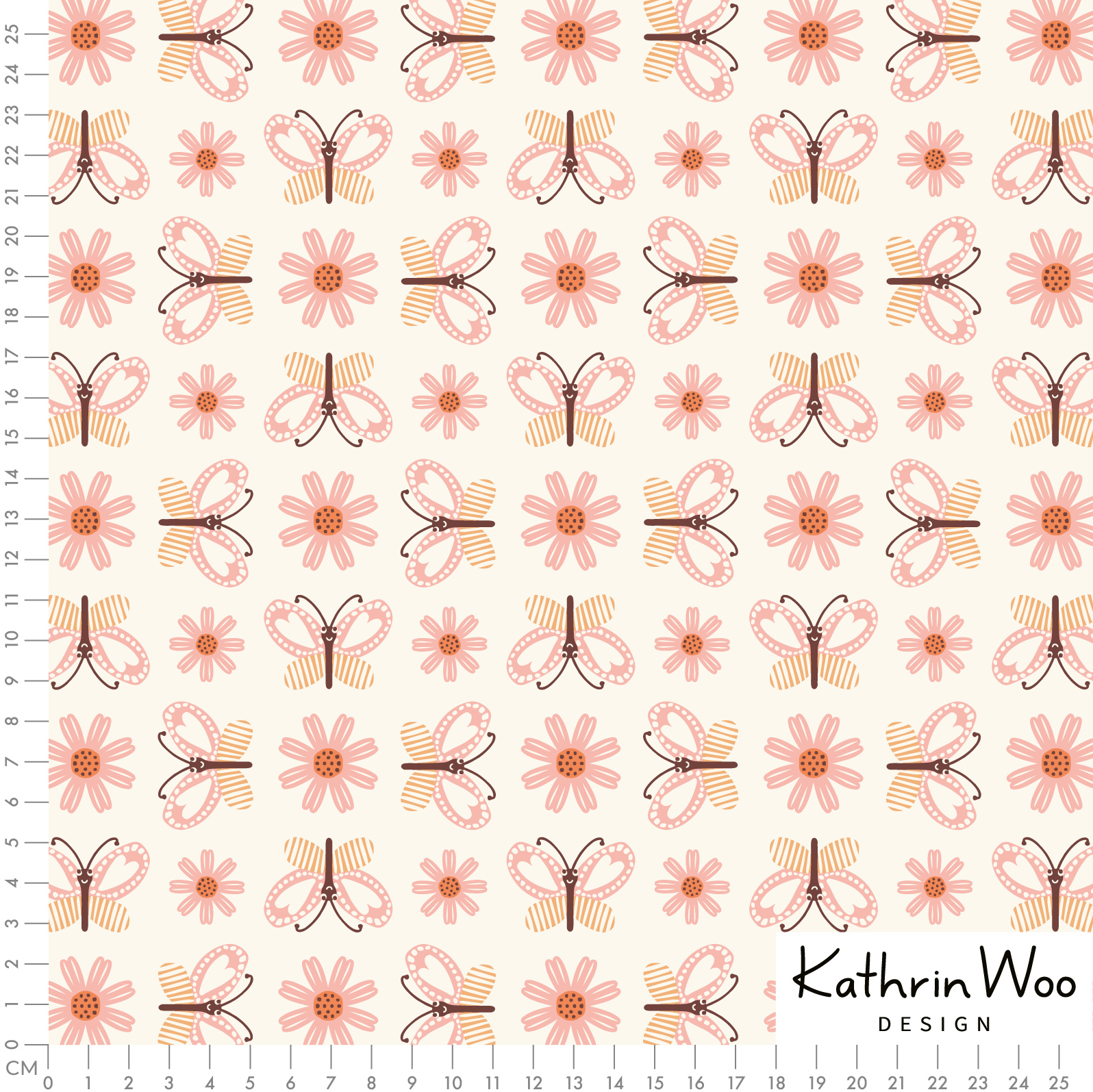 Bio-Stoff - Schmetterling und Blume gelb