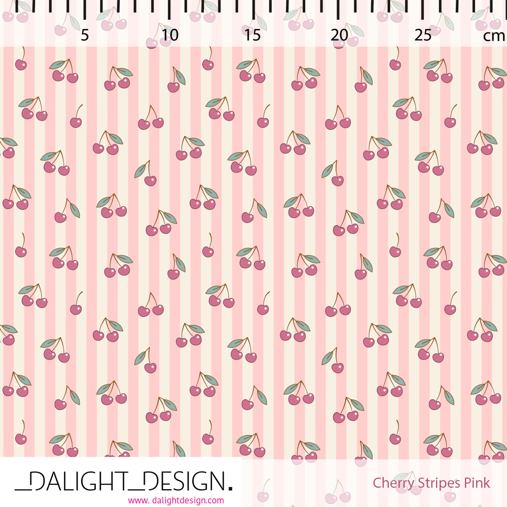 Bio Webware Stoff - Cherry Stripes - DalightDesign, Streifen, pink, Obst & Gemüse, 100% Bio-Baumwolle Bio Webware Stoff - Cherry Stripes - DalightDesign, Streifen, pink, Obst & Gemüse, 100% Bio-Baumwolle