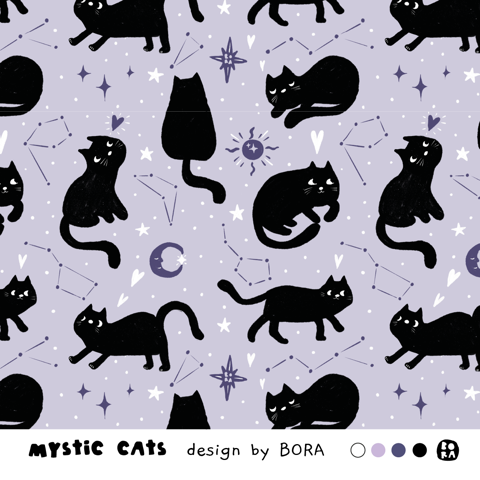 Organic fabric - Mystic Cats