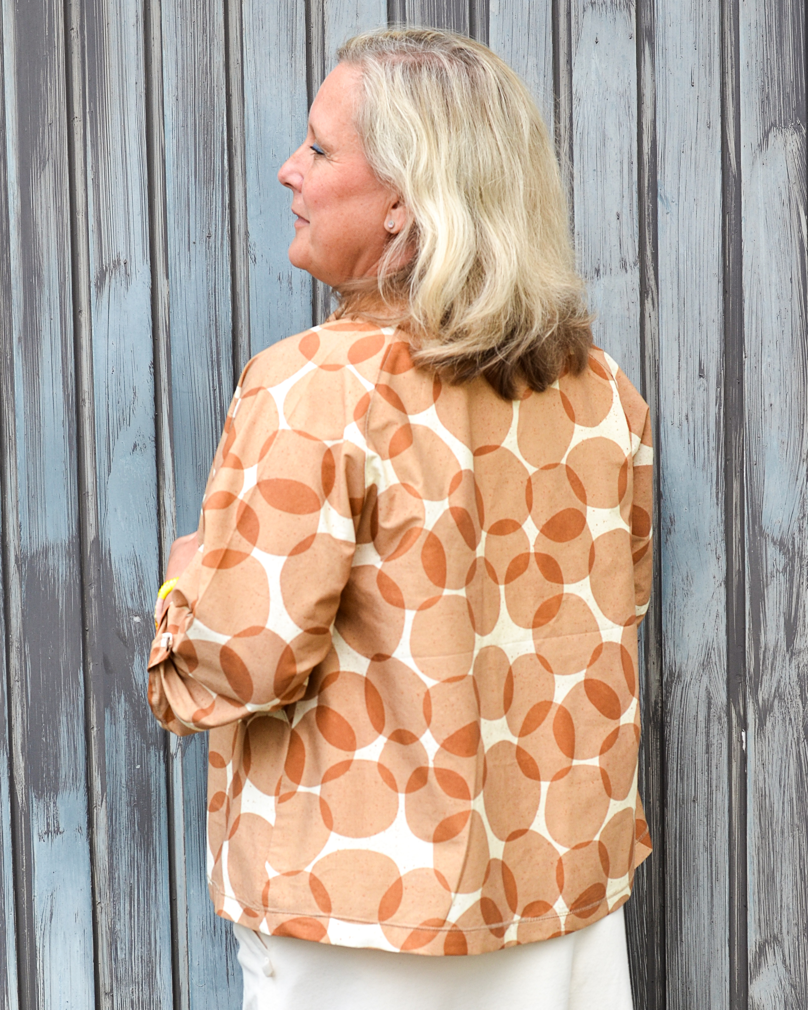 Organic fabric - Safari Luxe Kreise brown