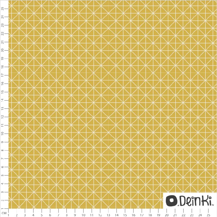 Bio Stoff  - Weihnachtsgitter Gelb - Deinki, gelb, Sterne
