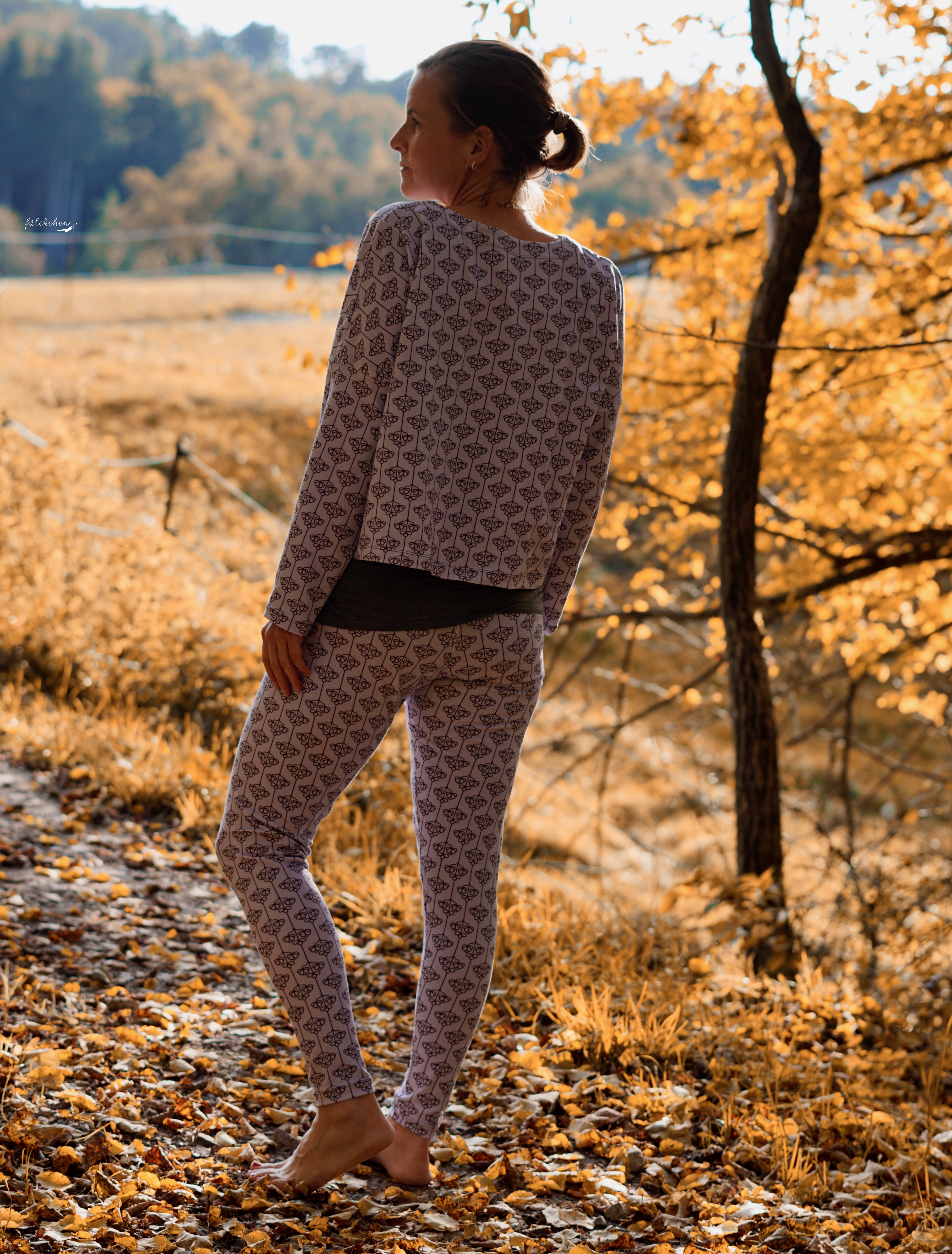 Organic Fabric - spindle tree Ornament blue