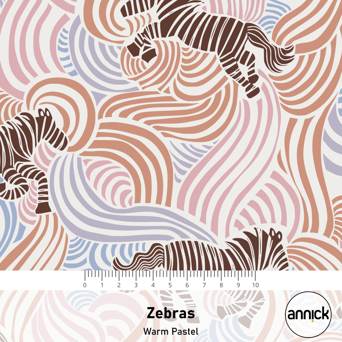 Scuba Stoff  -  Zebras pastell