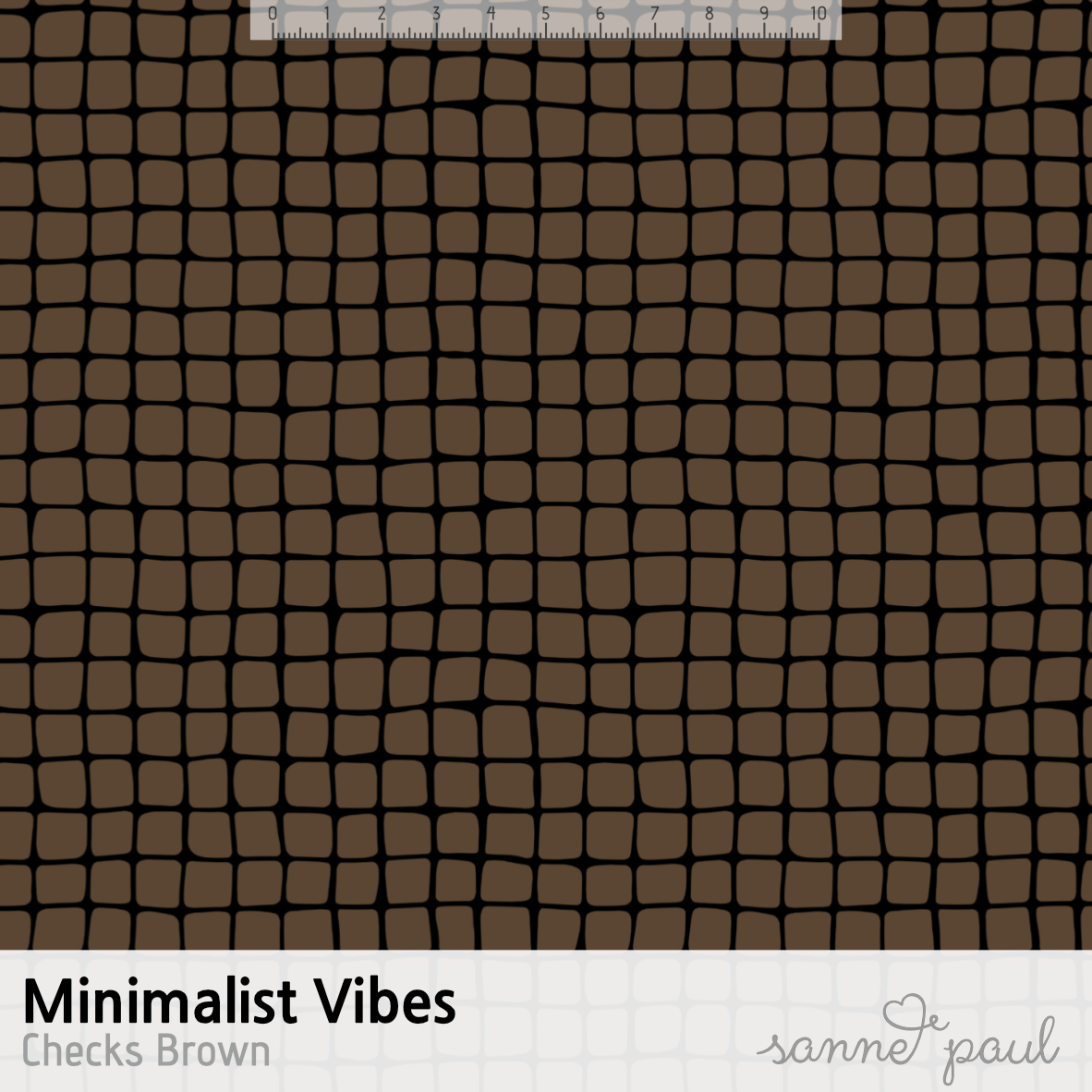 Bio Stoff - Minimalist Vibes Checks Brown von Sanne Paul in braun
