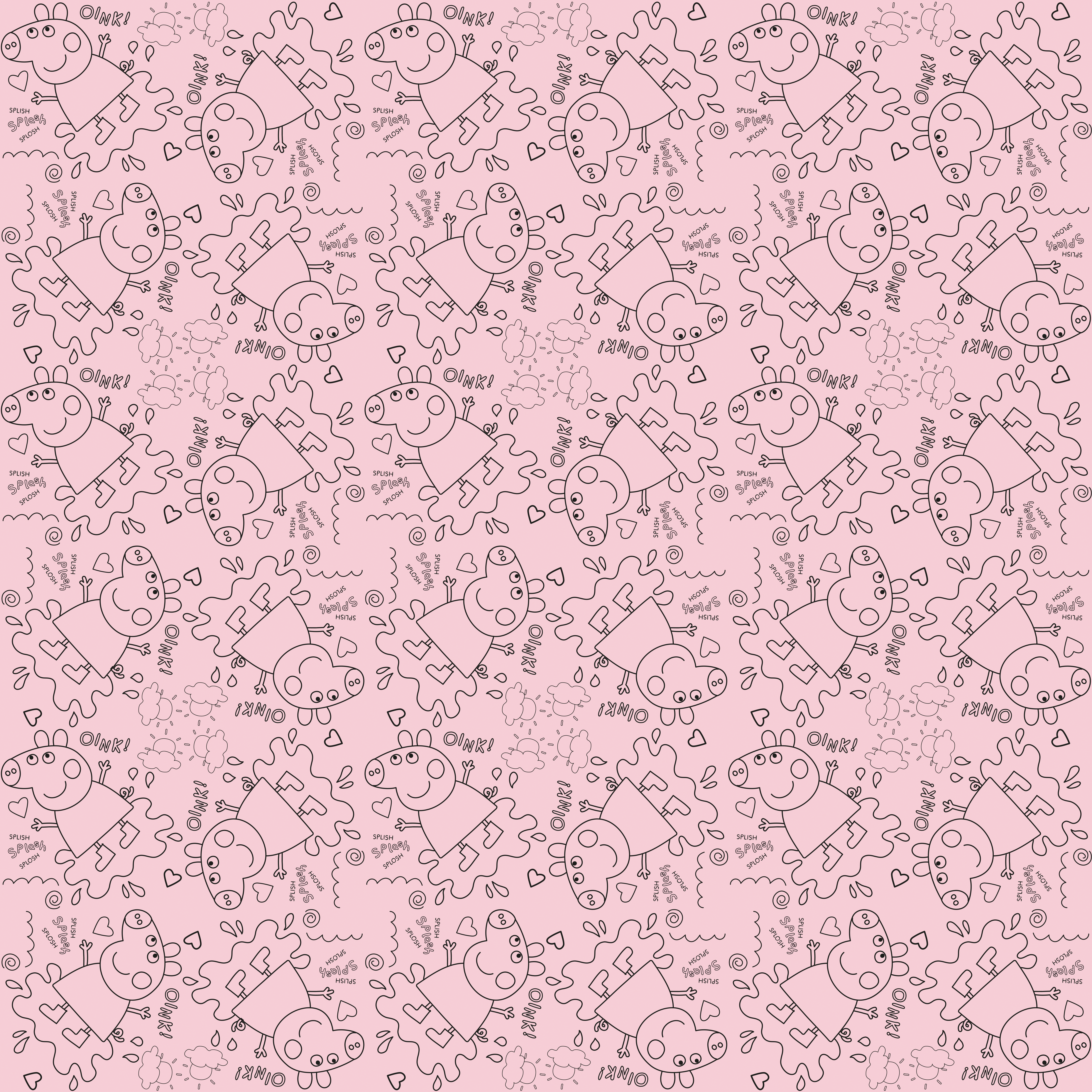 Bio Stoff  -  Peppa Pig Comic  - PeppaPig, Tiere, rosa, Buchstaben & Zahlen
