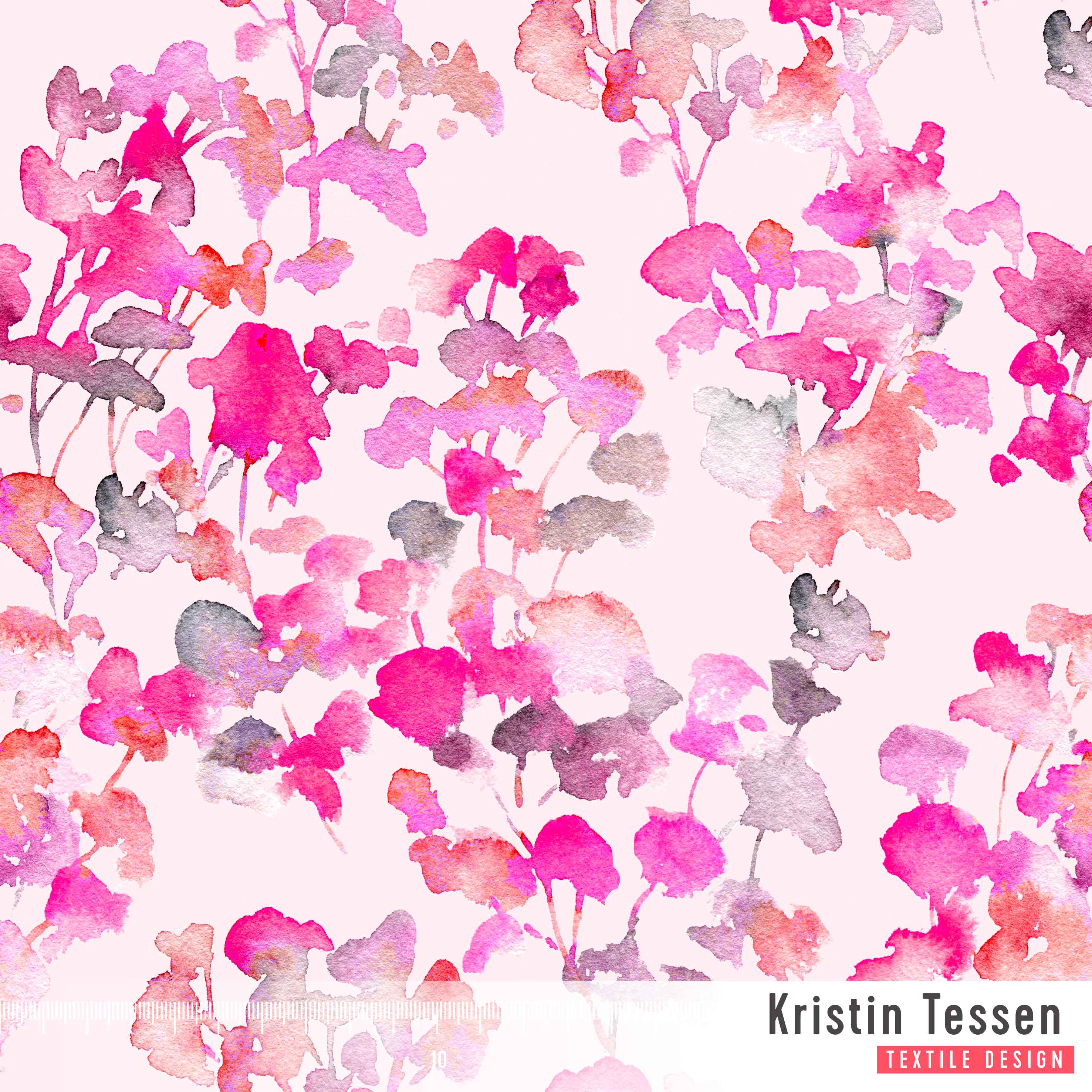 Bio Fabric - Wildflower Dance Pink by Kristin Tessen in pink