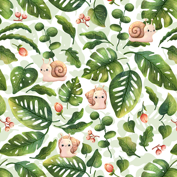 Organic fabric  -  Schnecken