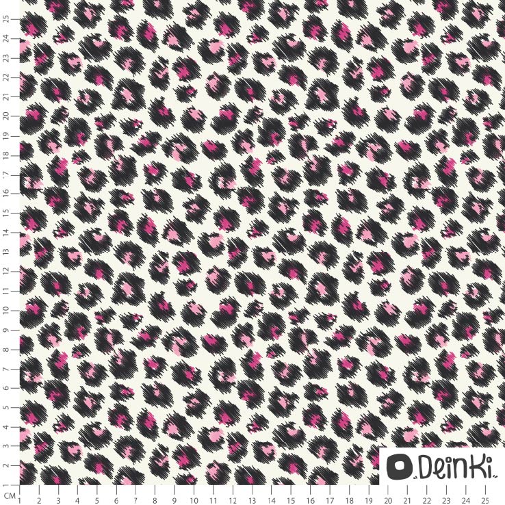 Bio Stoff - Sketchy Leo Pink Rosa von Deinki in pink