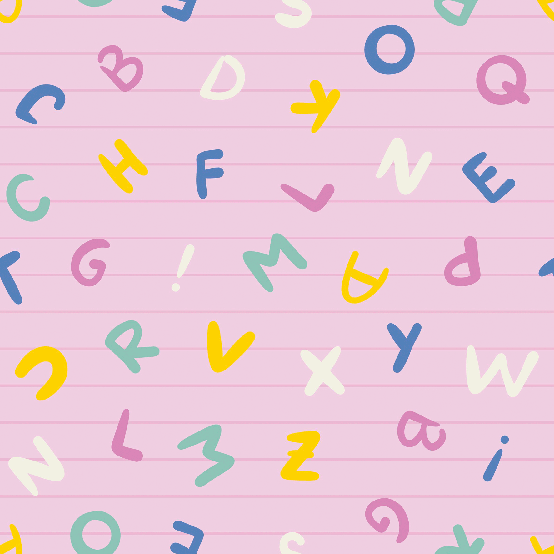 Bio Fabric - Alphabet Soup Pink by Deinki in pink Bio Fabric - Alphabet Soup Pink by Deinki in pink