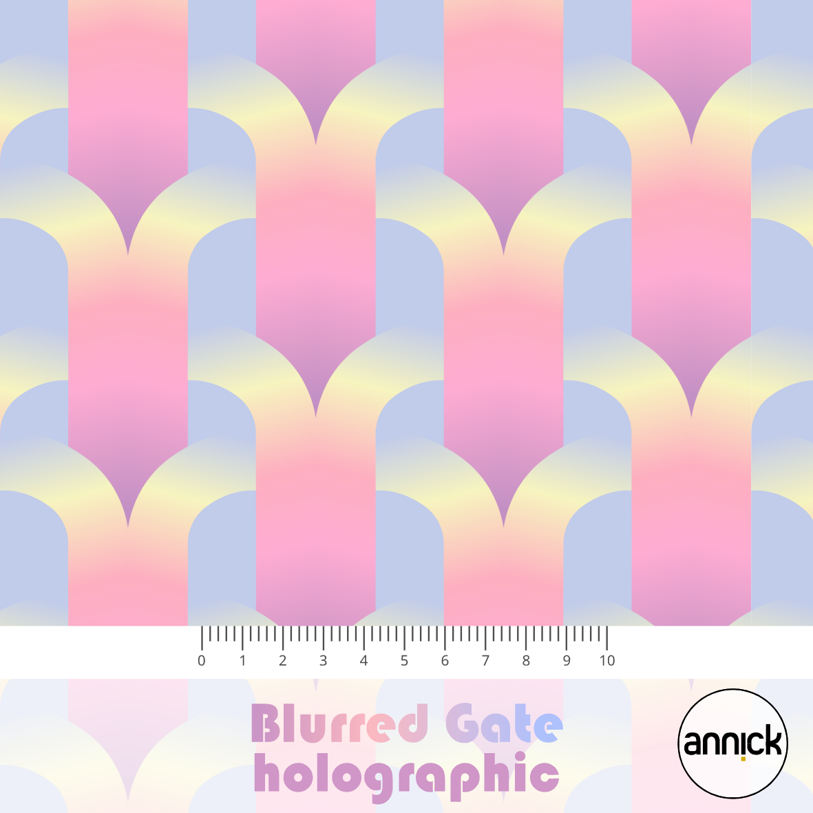 Bio Stoff  -  Blurred Gate holographic  - Annick, bunt, Abstrakt