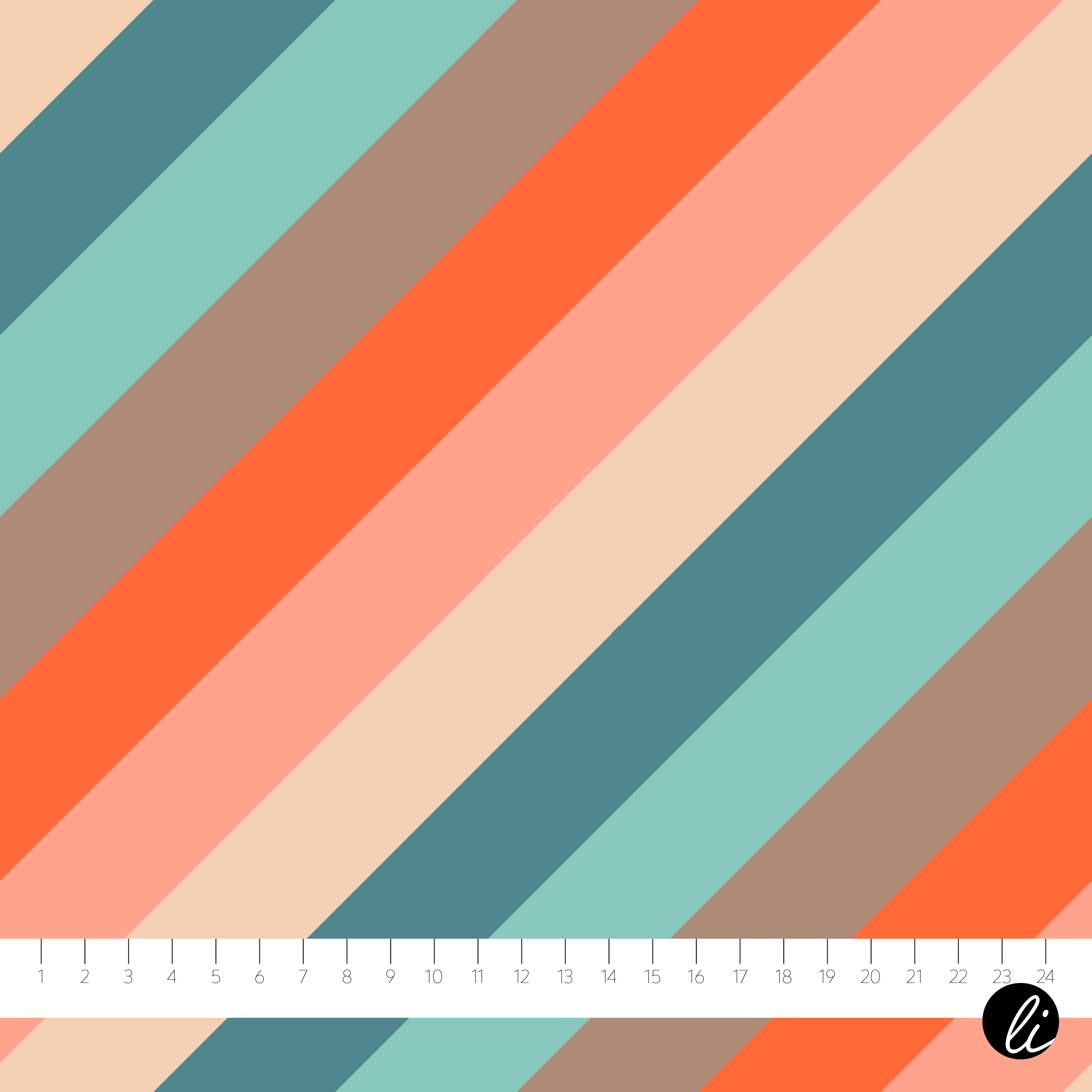 Bio Stoff  - Soft and Wild Diagonal Multicolor - AndreaLiesert, bunt, Streifen