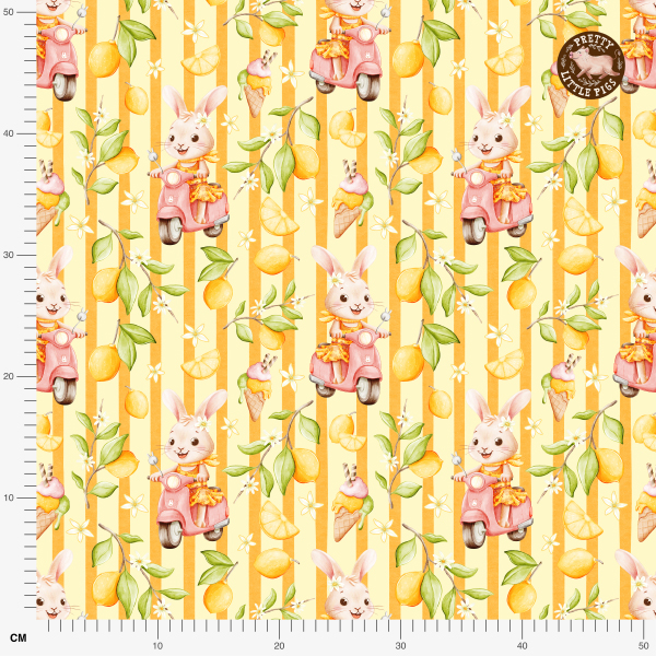 Organic fabric  -  Sommertage in Italien Roller Hase Streifen