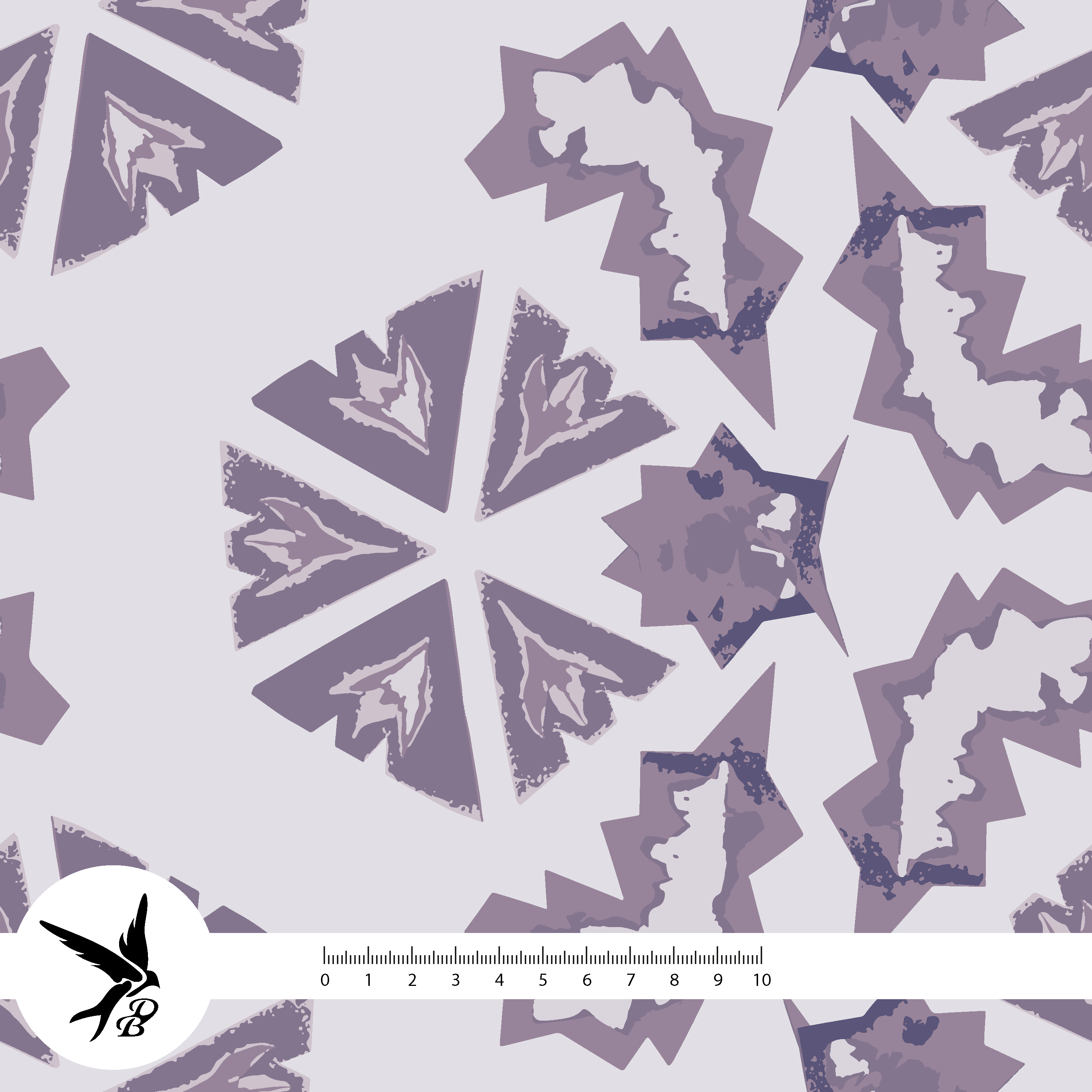 Bio Fabric - Abstract Wildness Floral Vine purple, large