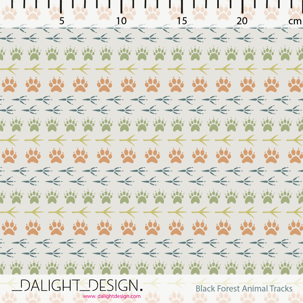 Bio Webware Stoff - Black Forest Animals Tracks - DalightDesign, beige, Wald, Tiere, 100% Bio-Baumwolle Bio Webware Stoff - Black Forest Animals Tracks - DalightDesign, beige, Wald, Tiere, 100% Bio-Baumwolle