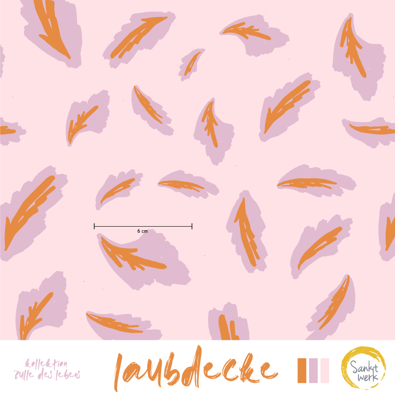 Bio Stoff  -  Laubdecke  - Sanktwerk, rosa, Floral & Blumen