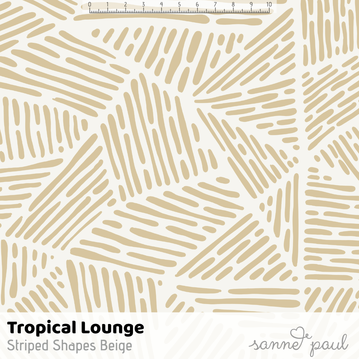 Bio Stoff - Tropical Lounge Geometric Patterns Beige by Sanne Paul in beige