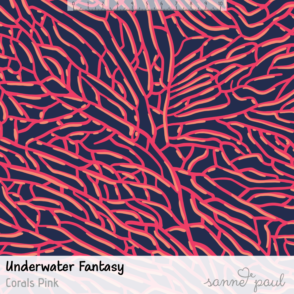 Bio Stoff - Underwater Fantasy Corals Pink by Sanne Paul in pink