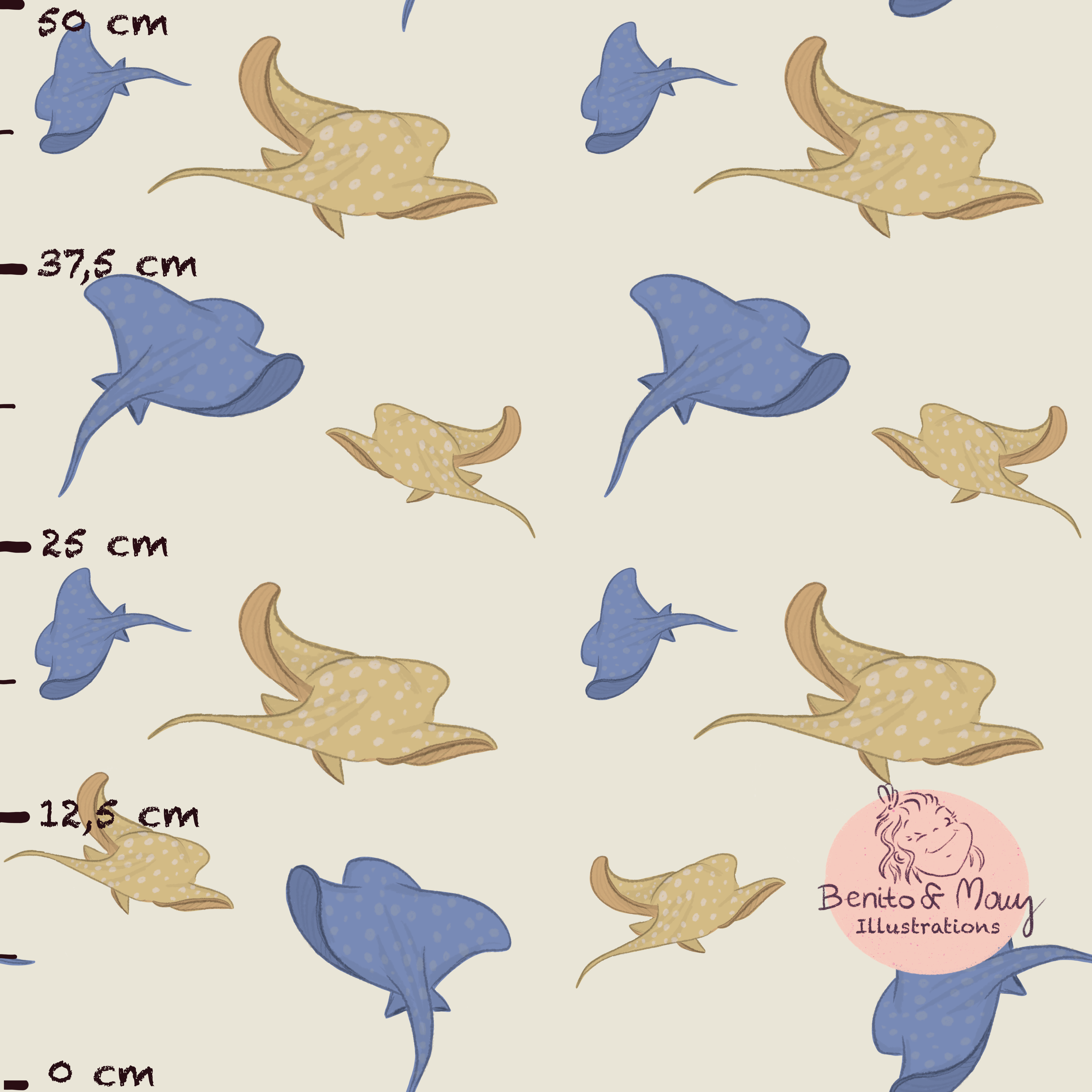Bio Stoff - Kosen Dream Beige Gross von Benito Und Maus Illustrations in beige