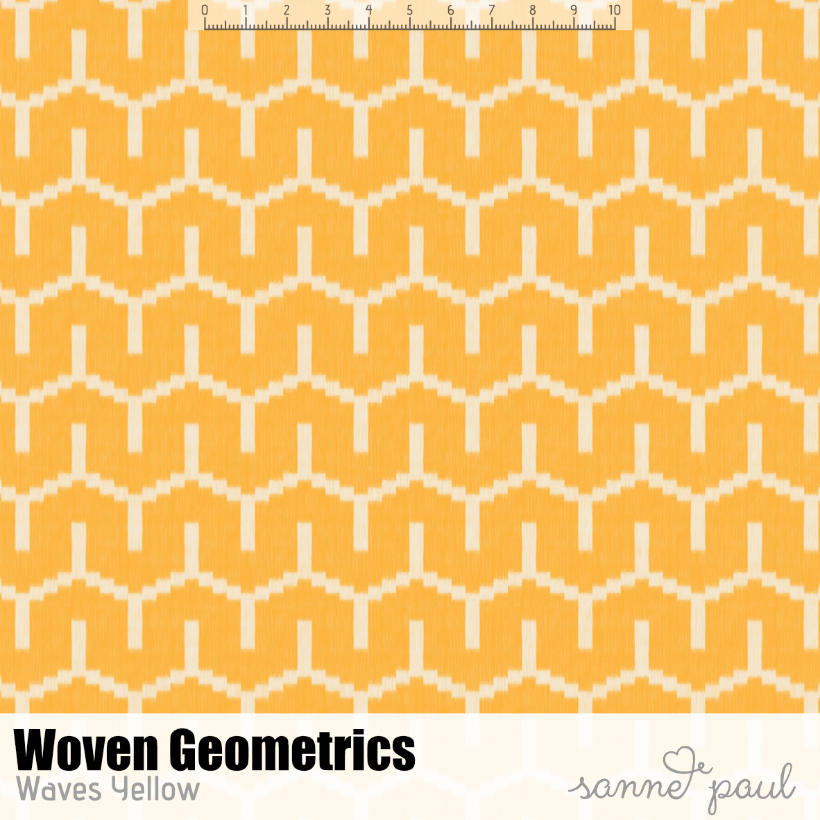 Bio Stoff - Woven Geometrics Waves gelb