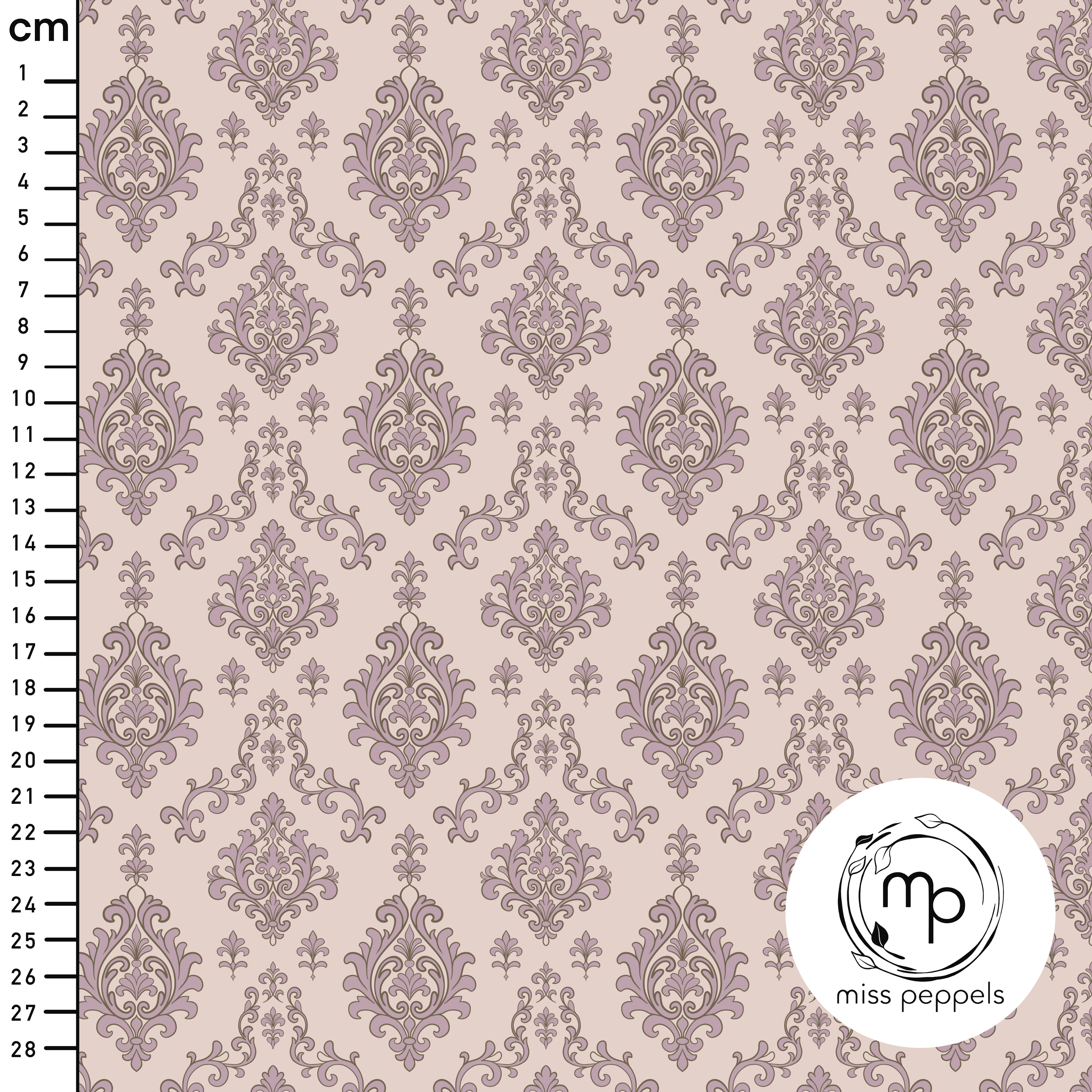 Bio Stoff - Ornament Rosa rosa