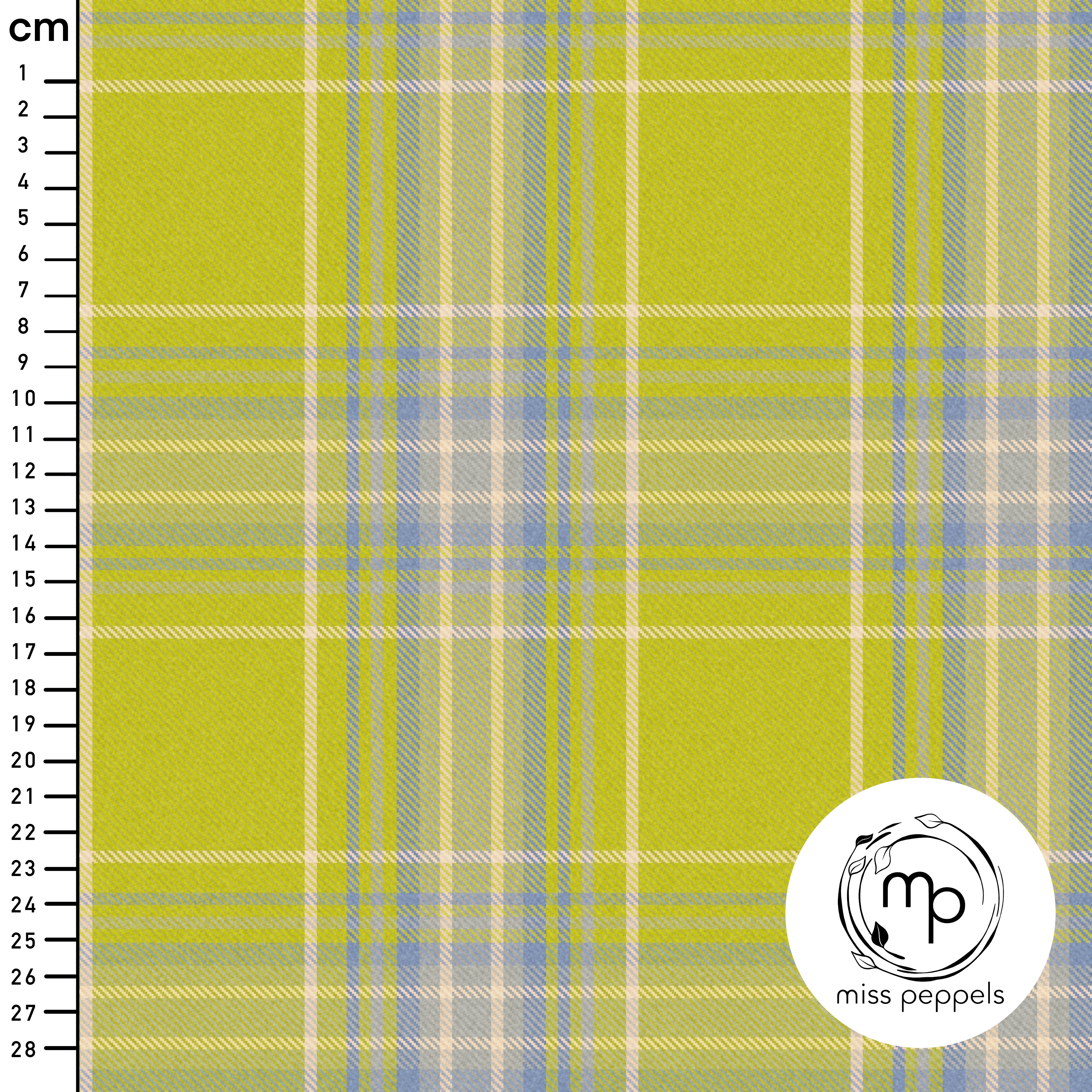Organic Fabric - Yellow Blue Check by misspeppels in yellow