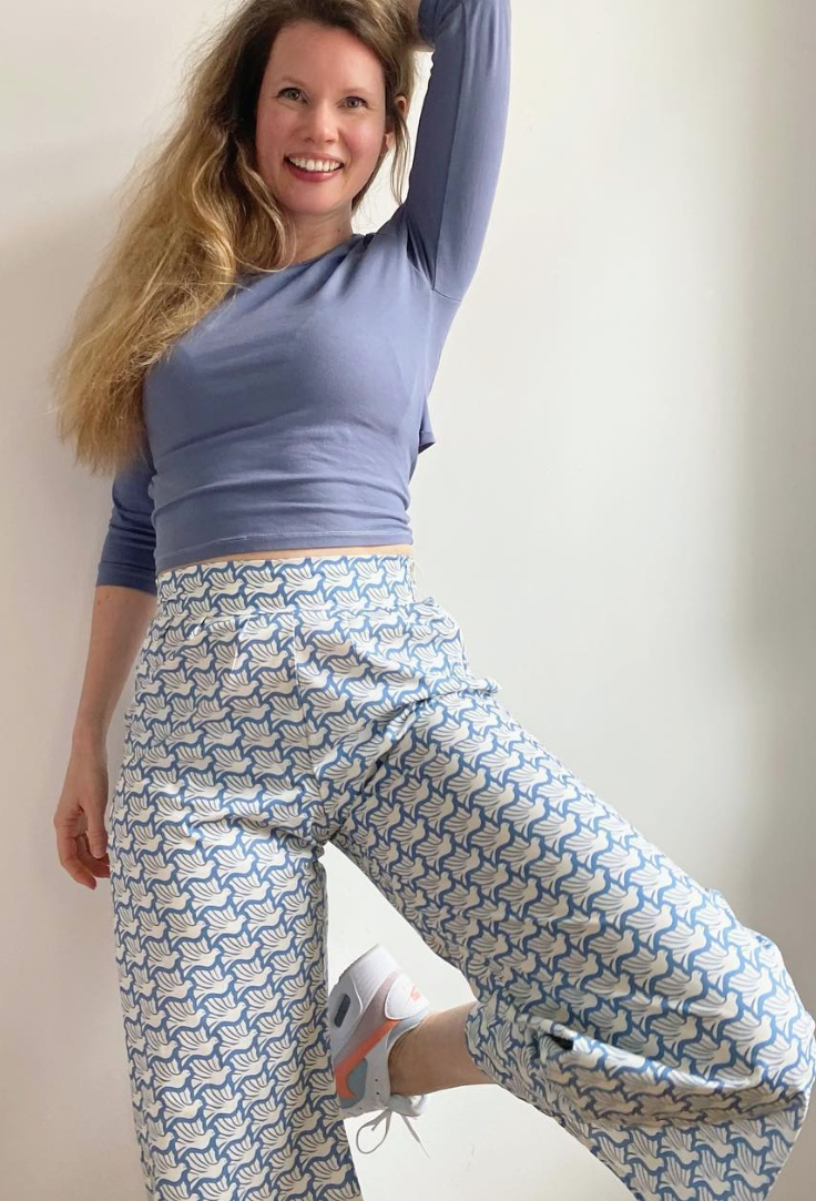 Bio Stoff  -  Taubenflug blau