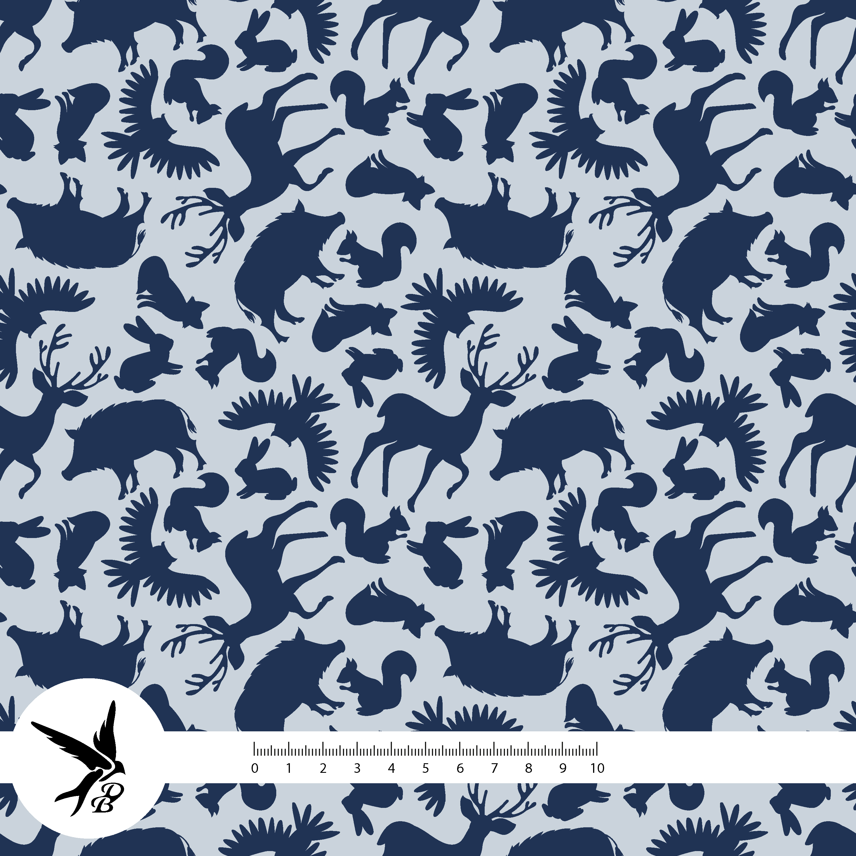 Bio Webware Stoff - Waldtiere im Winter Schatten blau - DanielaBonn, Winter, Tiere, blau, 100% Bio-Baumwolle Bio Webware Stoff - Waldtiere im Winter Schatten blau - DanielaBonn, Winter, Tiere, blau, 100% Bio-Baumwolle