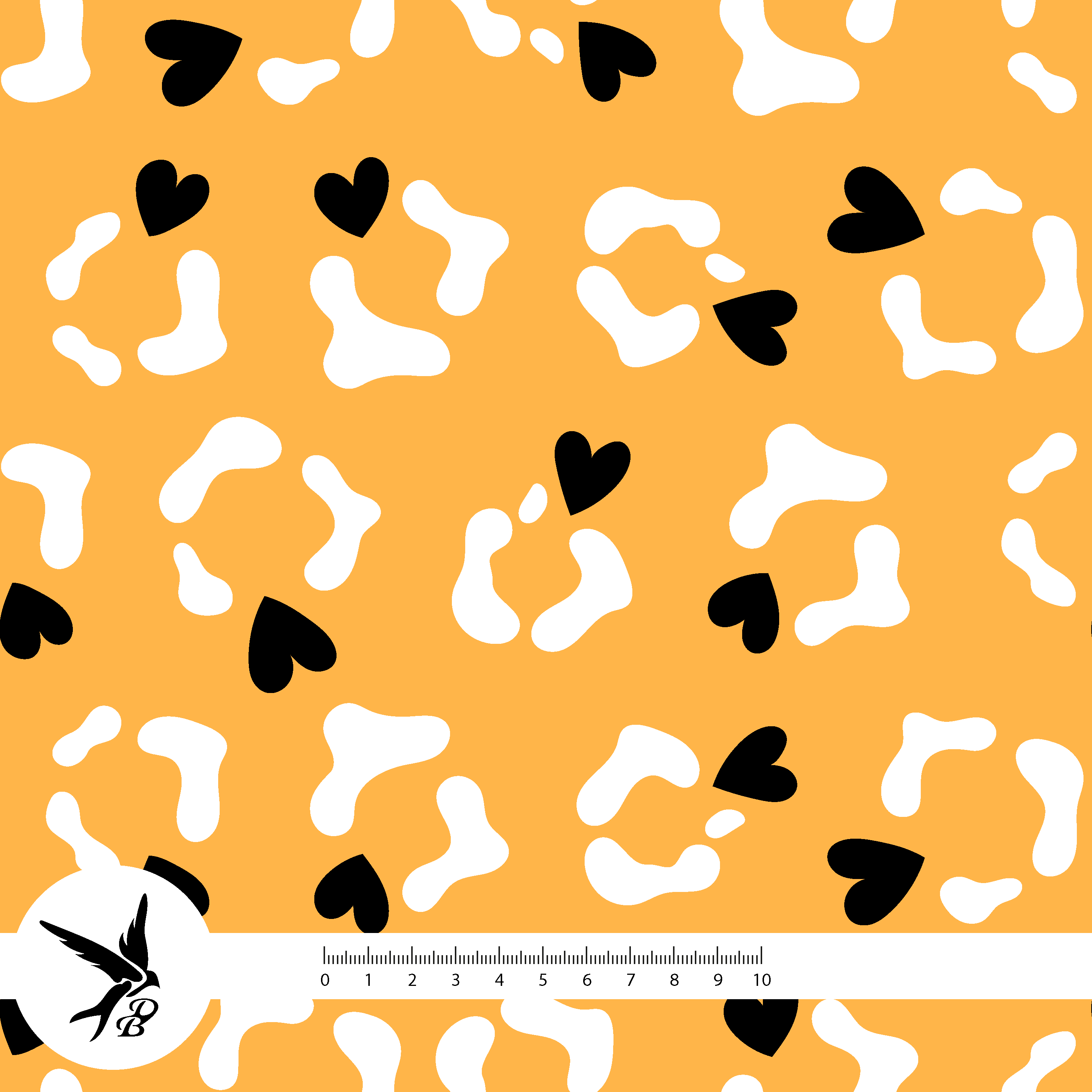 Bio Fabric - Leo Patch Leo Heart Orange by Daniela Bonn in orange