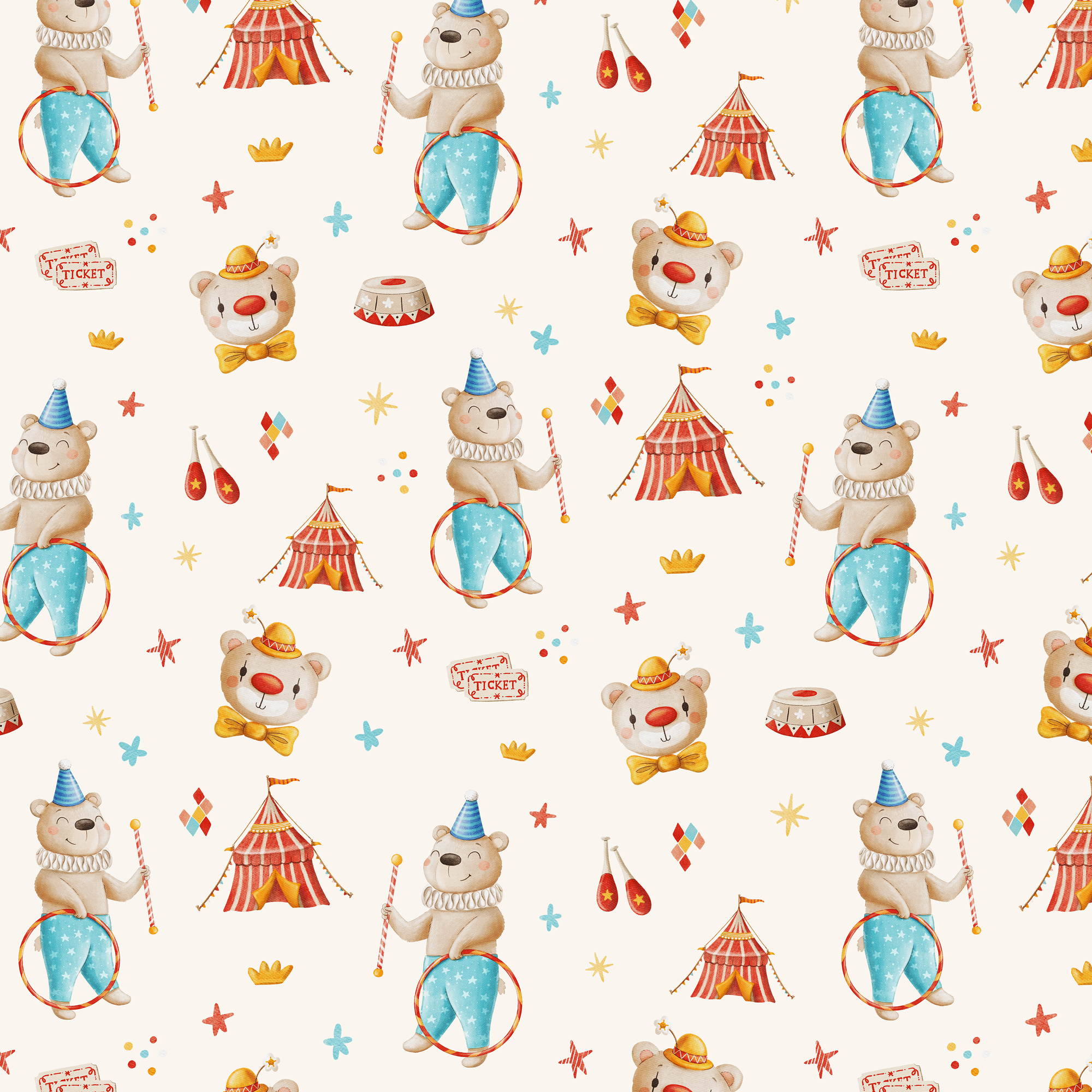 Bio Stoff - Vintage Circus creme