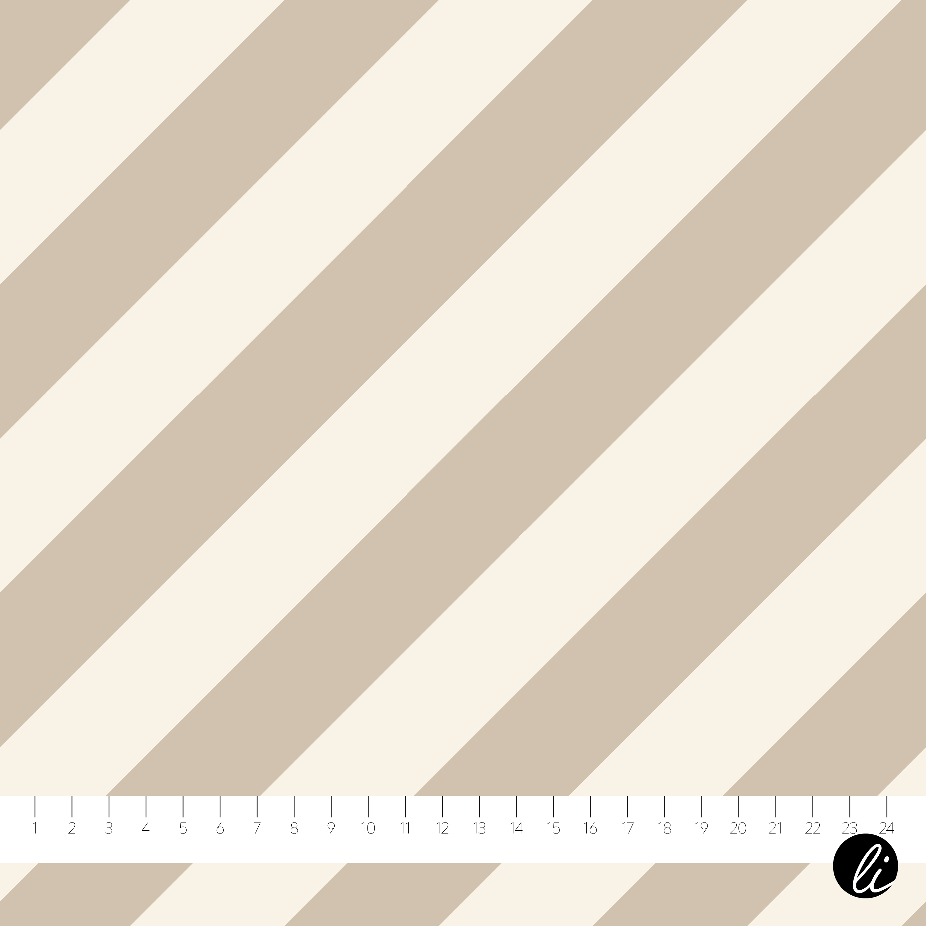 Bio Stoff - Diagonalstreifen Beige von Andrea Liesert in beige