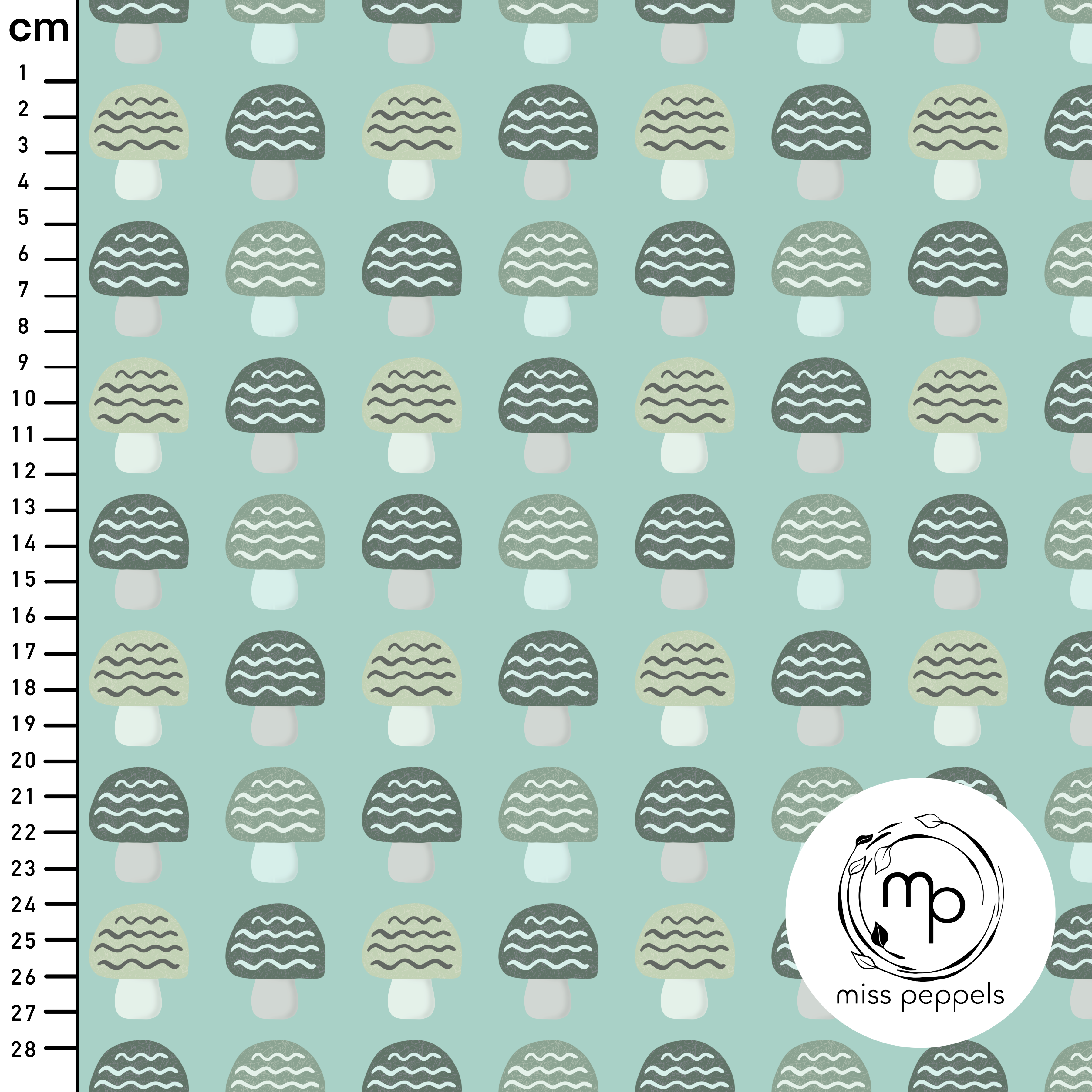 Bio Fabric - Mushroom Field Green by misspeppels in green