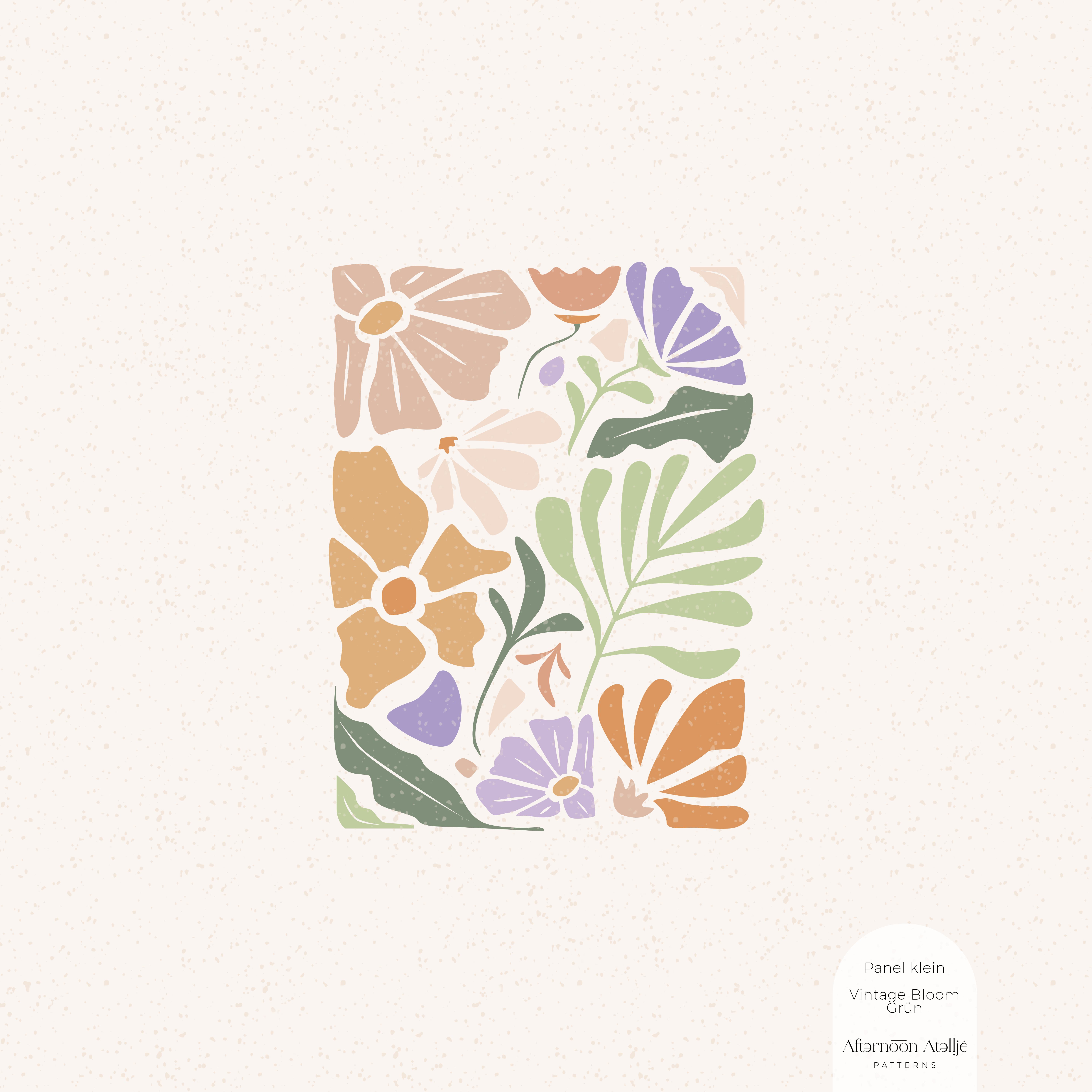 Bio Stoff - Vintage Bloom Green Panel Small by Afternoon Atellje in green