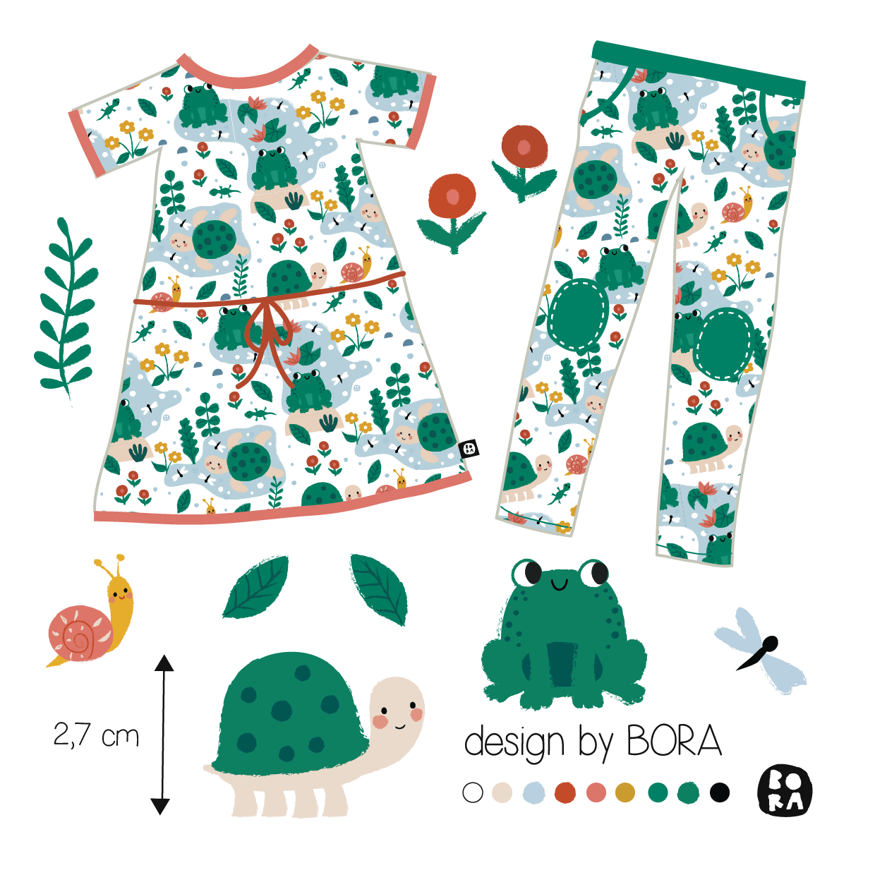 Organic fabrics - Turtles and Frogs