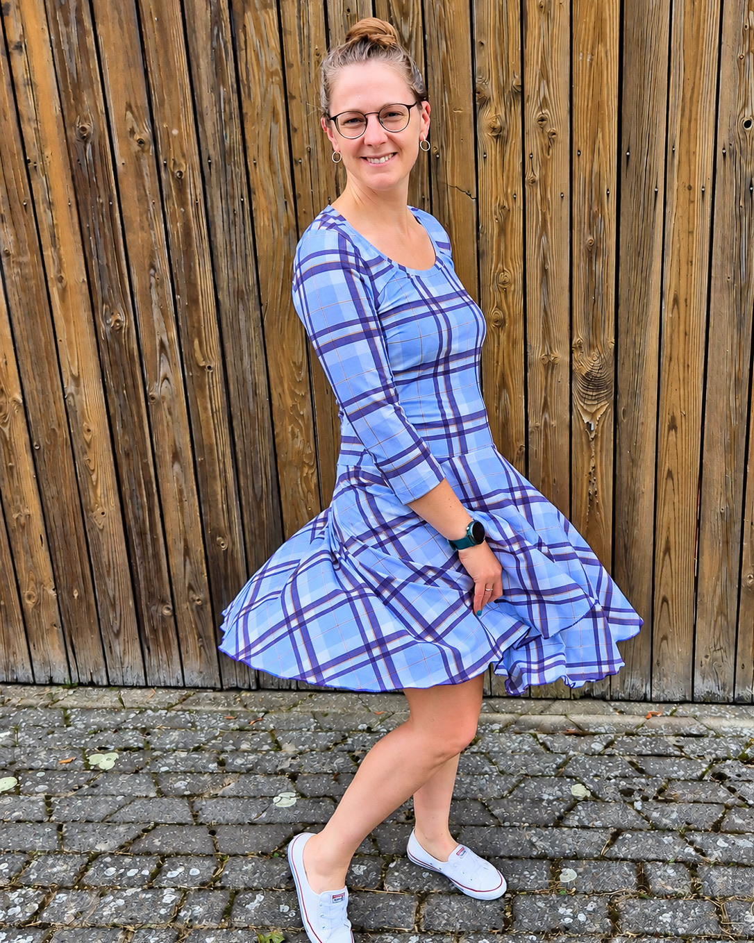 Organic fabric  - Cozy Plaid hellblau - Alexandra Weise
