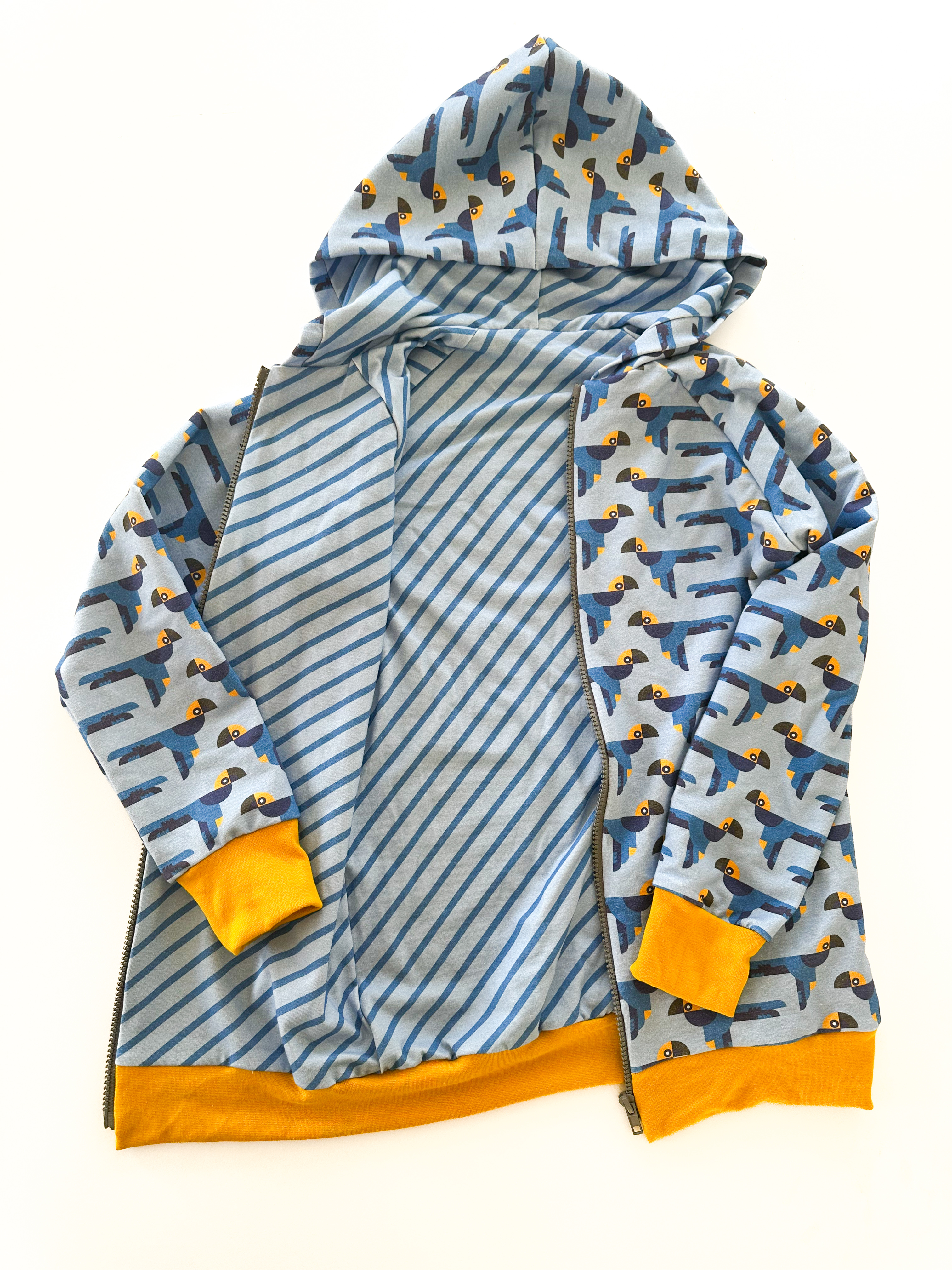 Bio Stoff - Geo Flight Papagei Streifen gelb