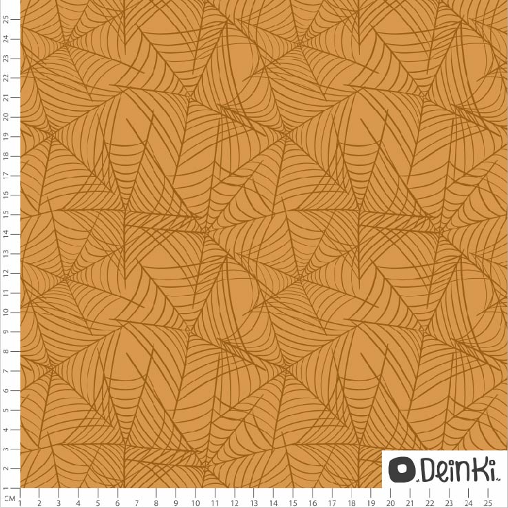 Bio Stoff - Halloween Spinnennetz Orange von Deinki in orange