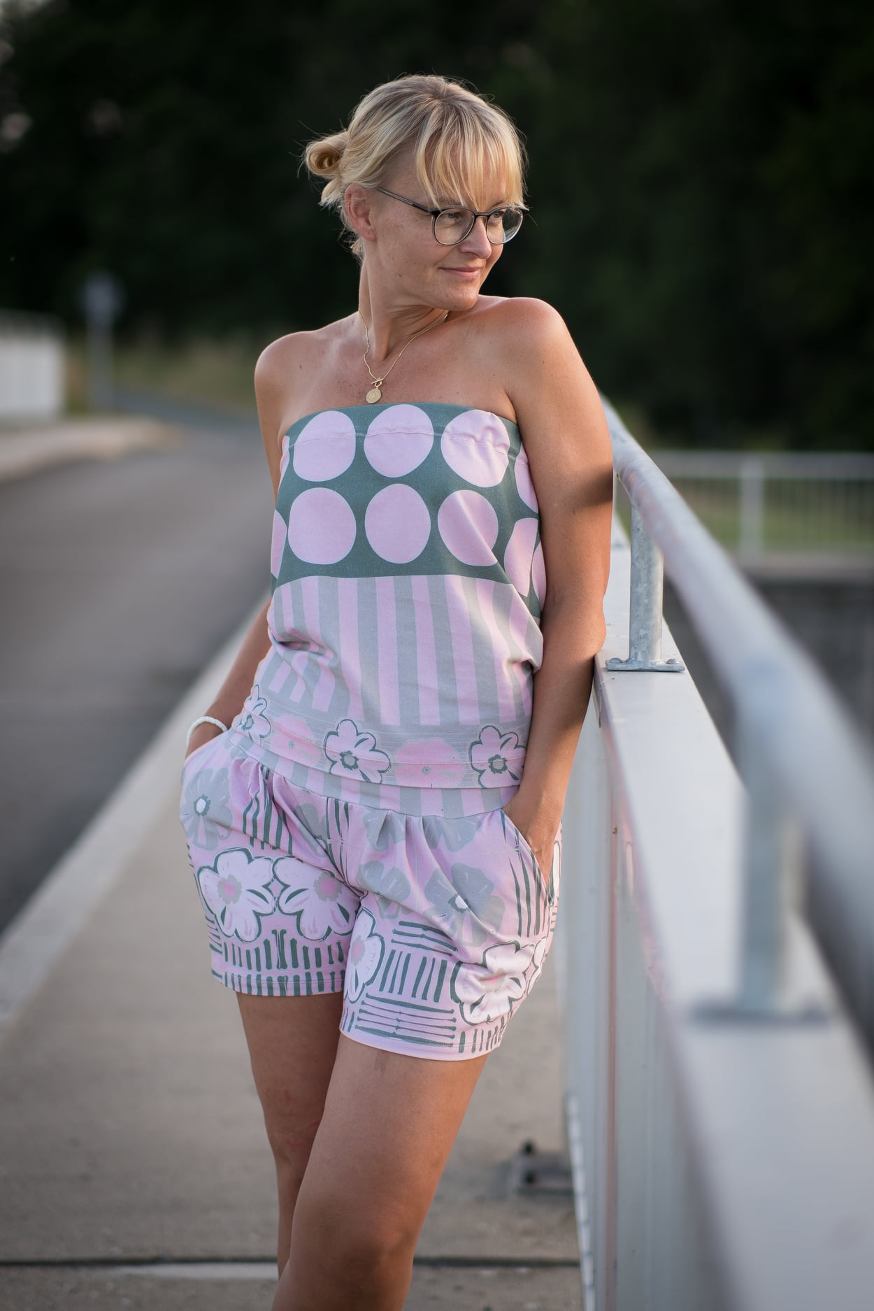 Scuba Stoff  -  Musterglück rosa