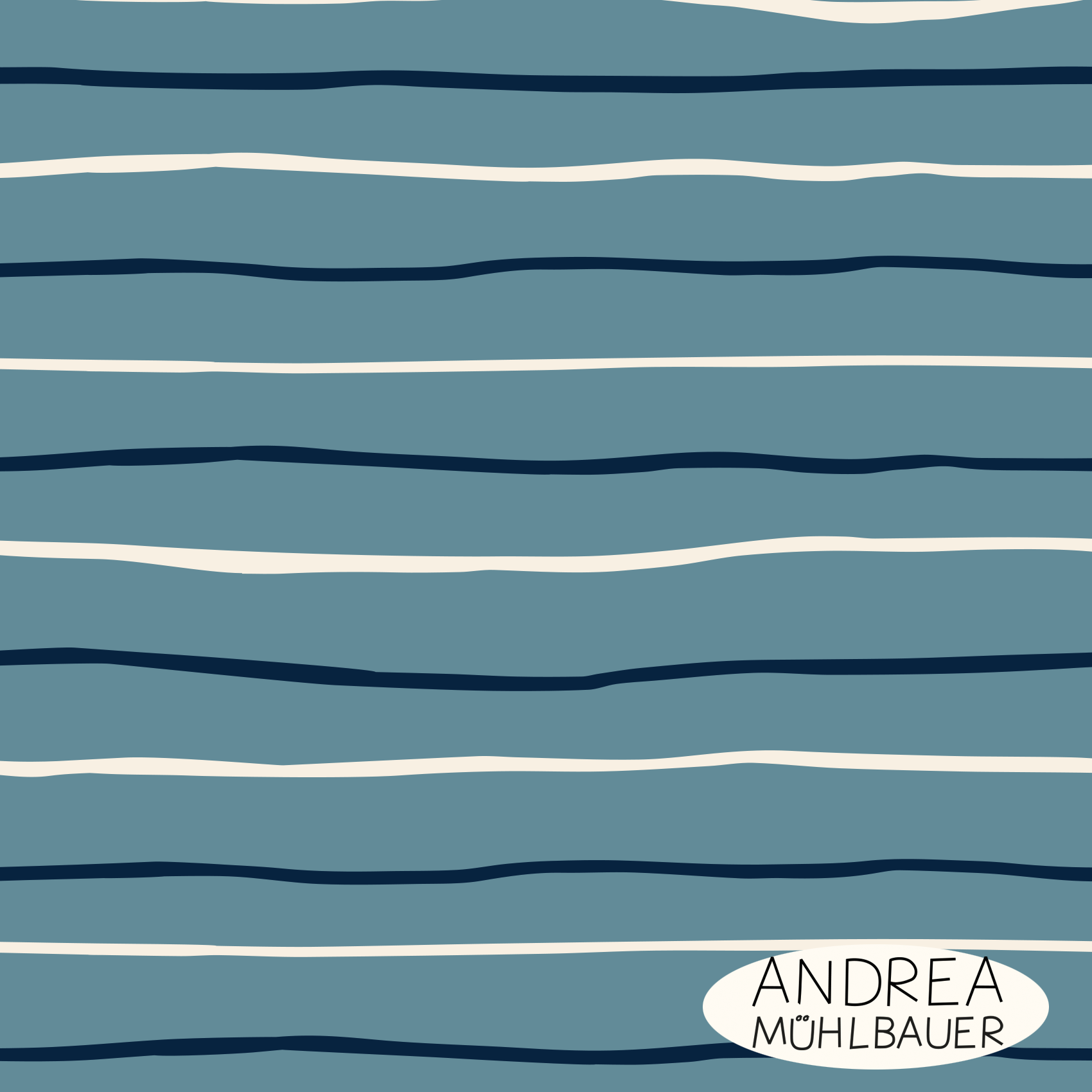 Bio Stoff - Handgezeichnete Streifen Blau von Andrea Muehlbauer in blau