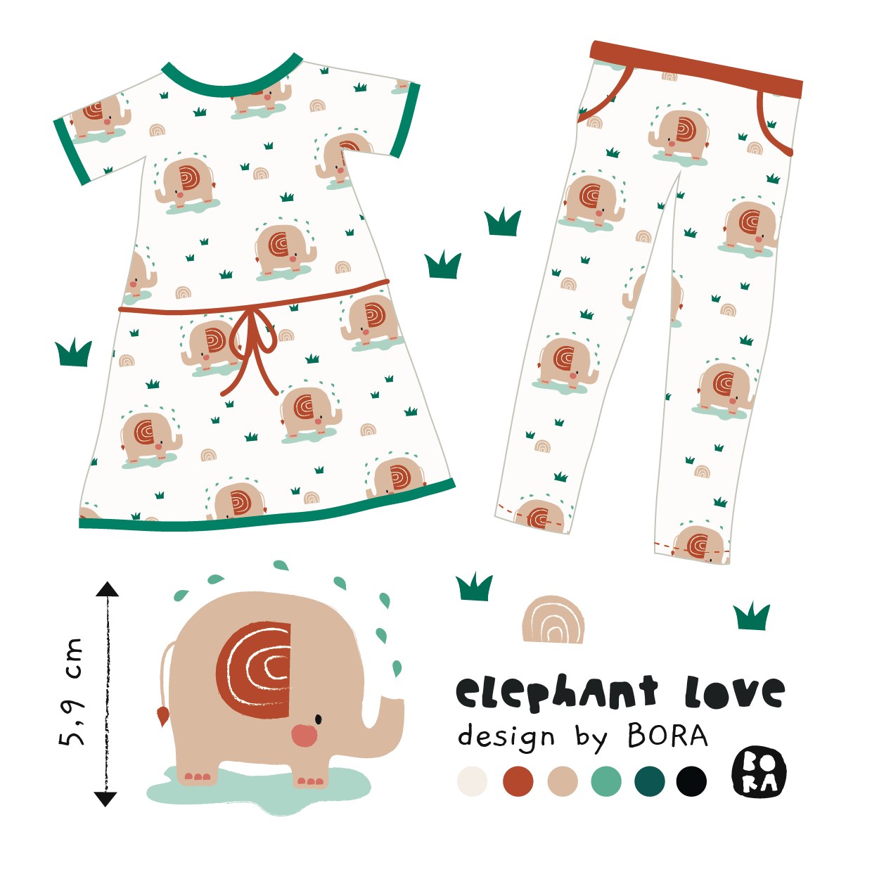 Bio Webware Stoff - Elephant Love - Bora, weiß, Tiere, beige, 100% Bio-Baumwolle Bio Webware Stoff - Elephant Love - Bora, weiß, Tiere, beige, 100% Bio-Baumwolle