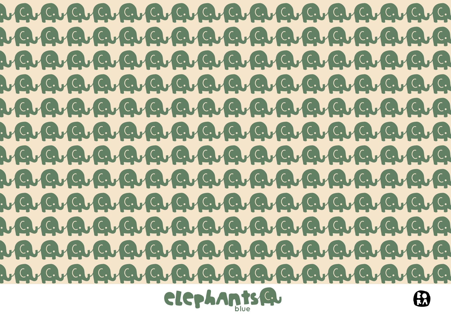 Bio Stoff  -  Elephants grün