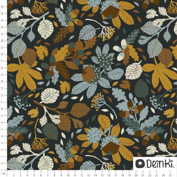 Bio Stoff - Fall In Love With Fall Petrol von Deinki in petrol