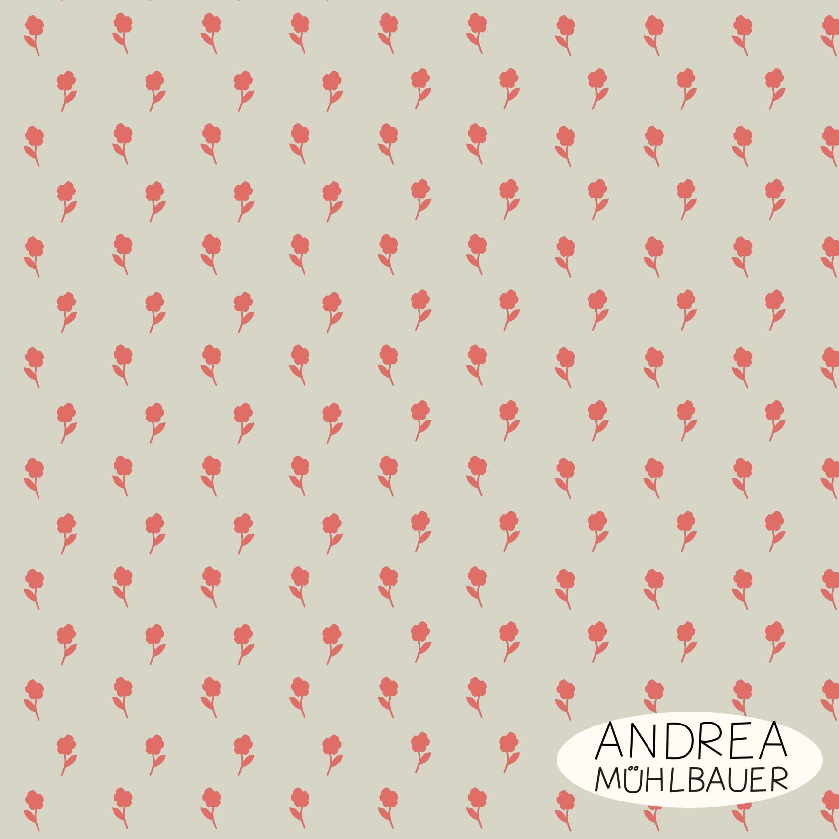 Bio Summersweat Stoff - City Flowers Small Red on Light Grey - AndreaMuehlbauer, beige, Floral & Blumen, Breite 150 cm Bio Summersweat Stoff - City Flowers Small Red on Light Grey - AndreaMuehlbauer, beige, Floral & Blumen, Breite 150 cm