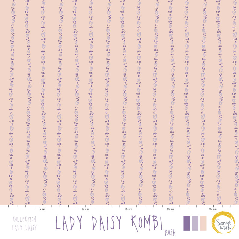 Bio Stoff - Lady Daisy Kombi Rosa von Sanktwerk in rosa