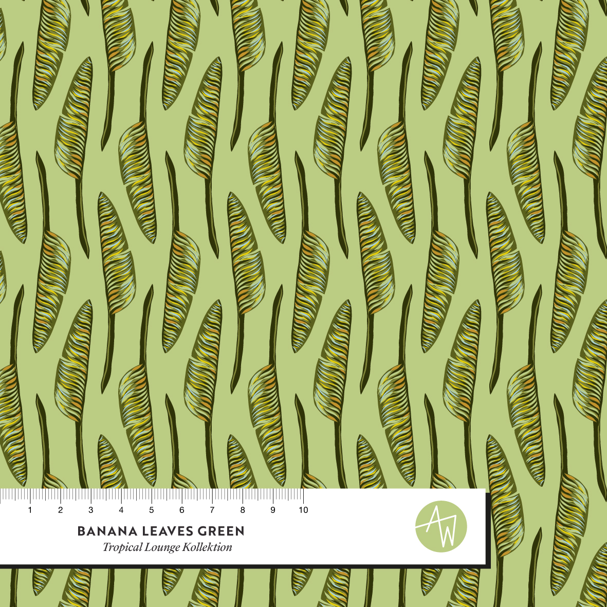 Bio Fabric - Banana Leaves Green by Alexandra Weise in green