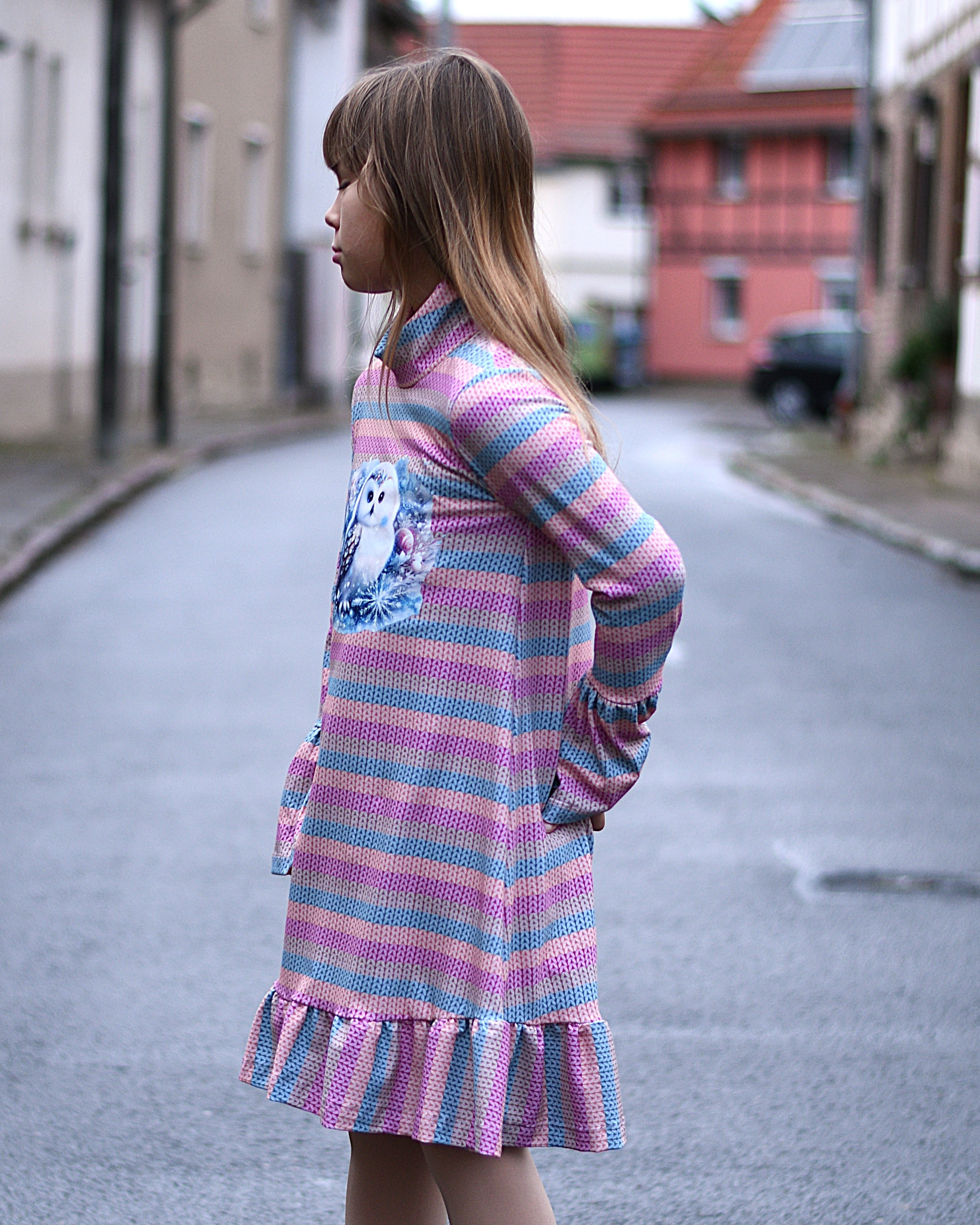 Organic Fabric - Knitted Stripes Green multicolor