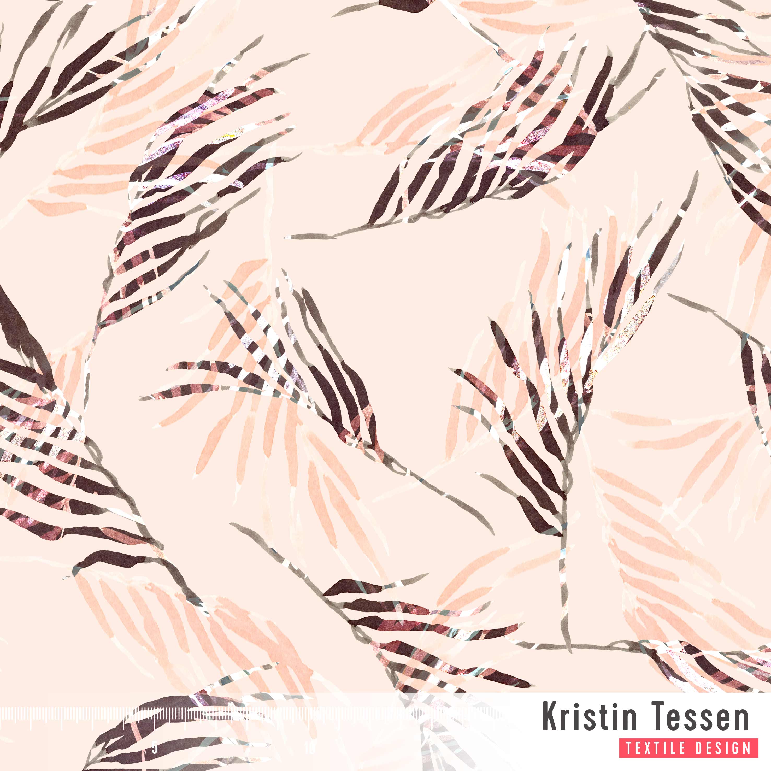 Bio Stoff - Palmenwedel Hell von Kristin Tessen in rosa